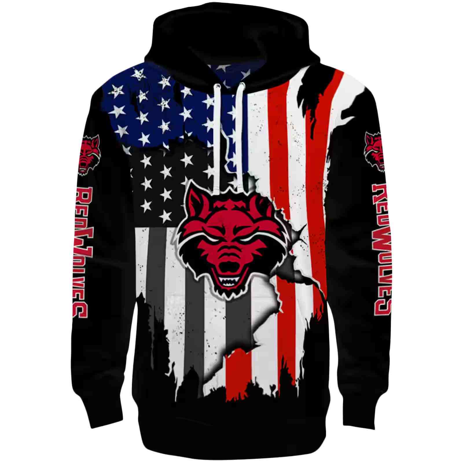 Arkansas State Red Wolves American Pride Black Hoodie