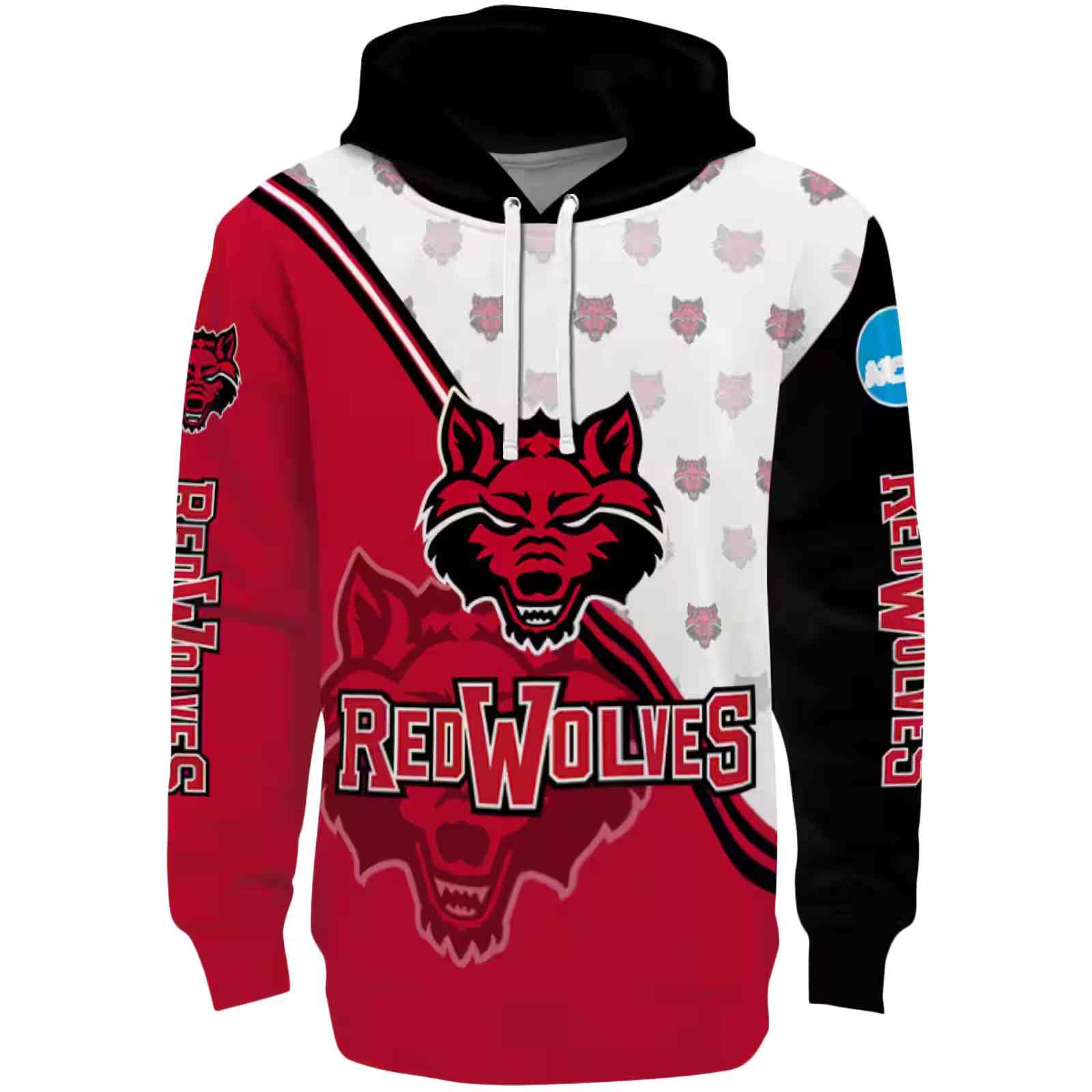 Arkansas State Red Wolves Diagonal Stripe Scarlet White Hoodie