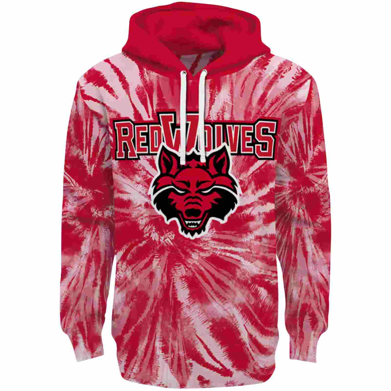 Arkansas State Red Wolves Tie Dye Pattern Scarlet Hoodie