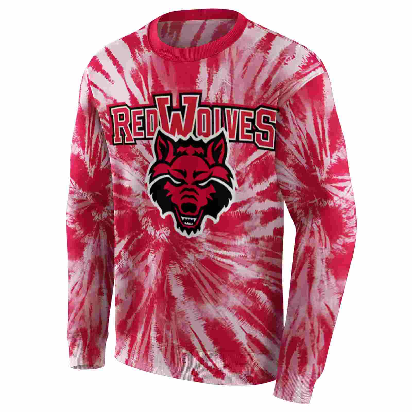 arkansas state red wolves tie dye pattern scarlet hoodie new arrival