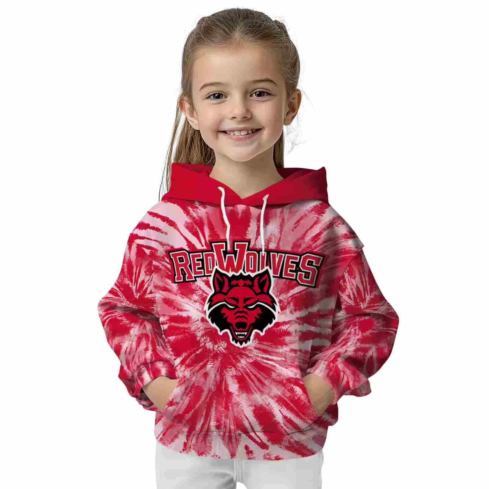 arkansas state red wolves tie dye pattern scarlet hoodie top rated