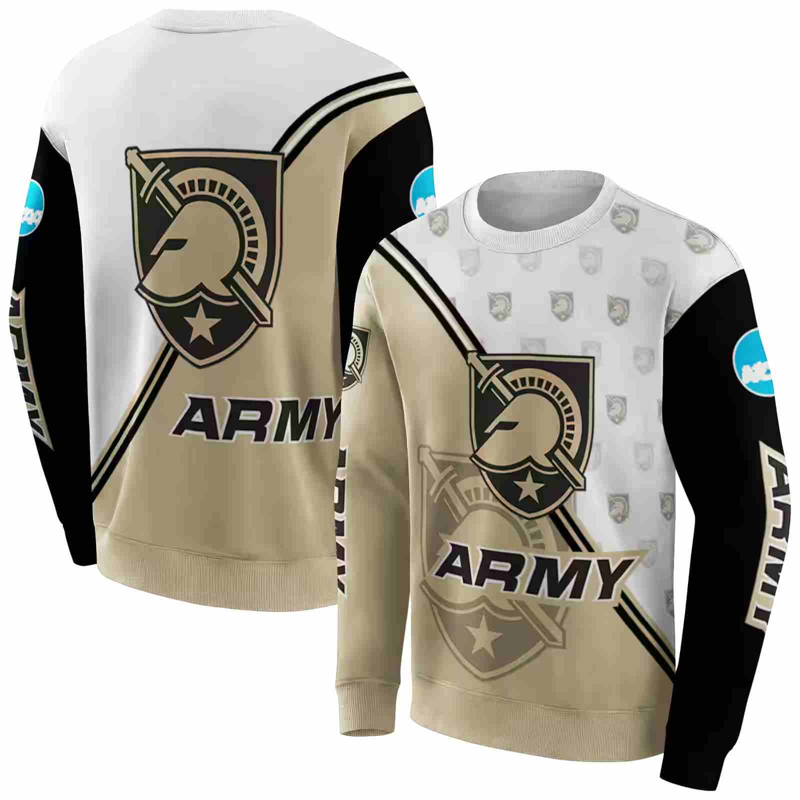 army black knights diagonal stripe gold white hoodie premium grade