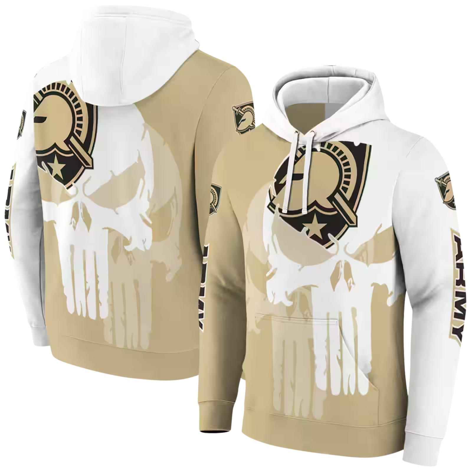 army black knights graphic punisher gold white hoodie fashion forward