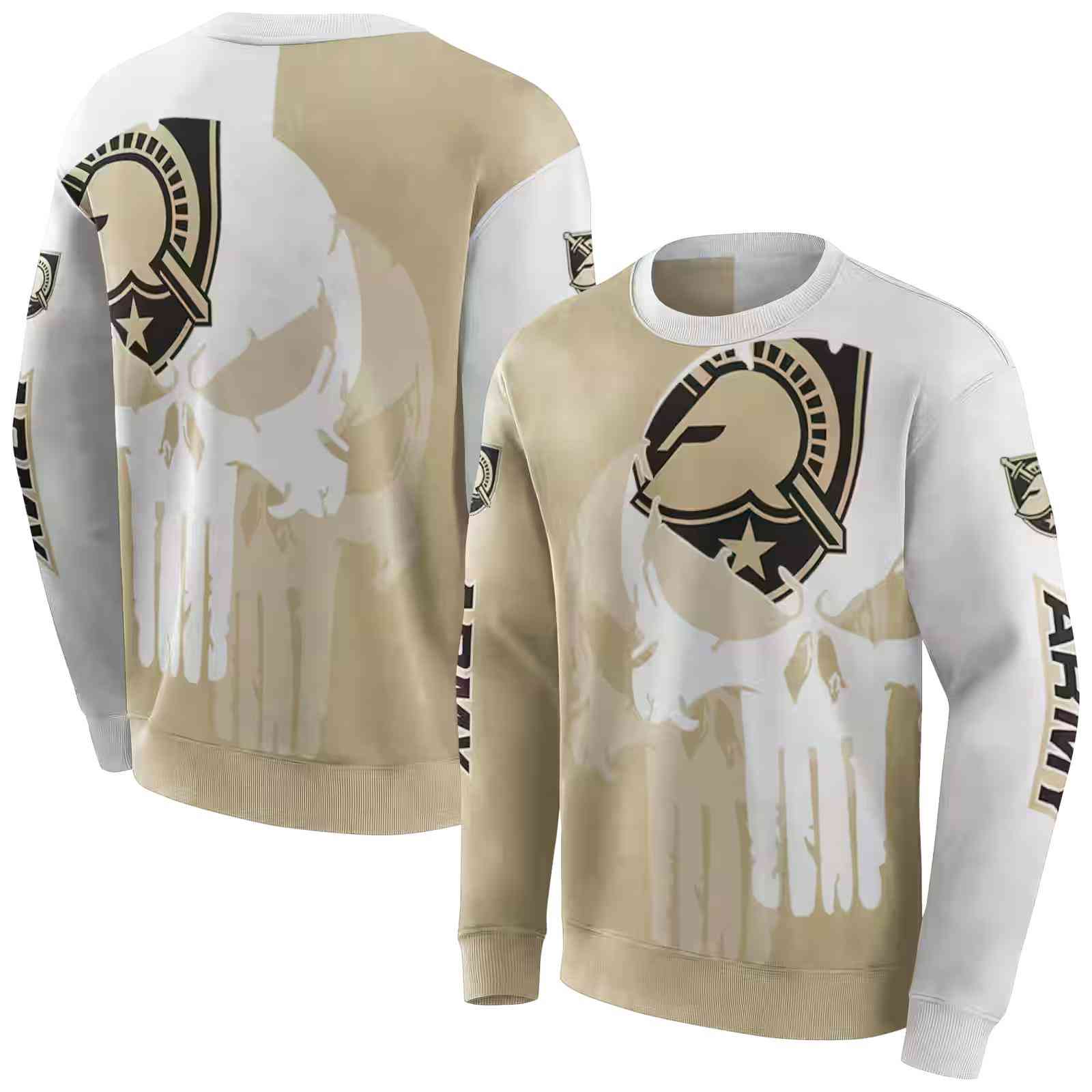 army black knights graphic punisher gold white hoodie premium grade