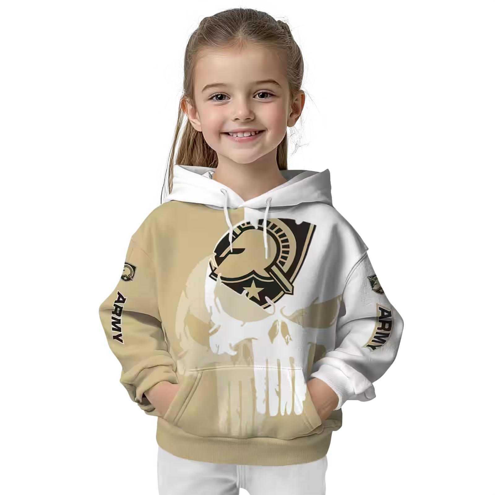 army black knights graphic punisher gold white hoodie top rated