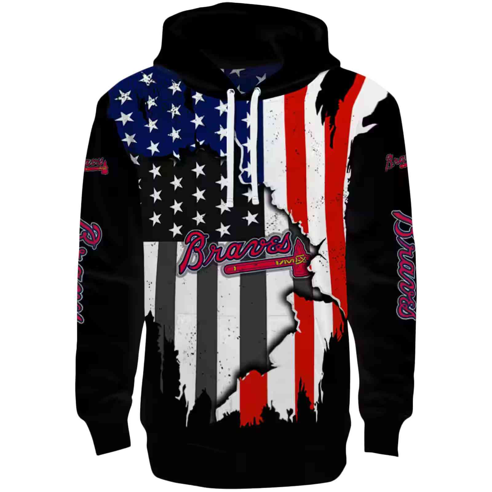 Atlanta Braves American Pride Black Hoodie