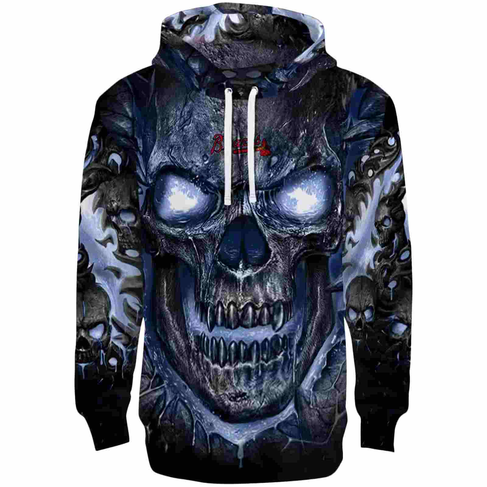 Atlanta Braves Demonic Skull Navy Black Hoodie