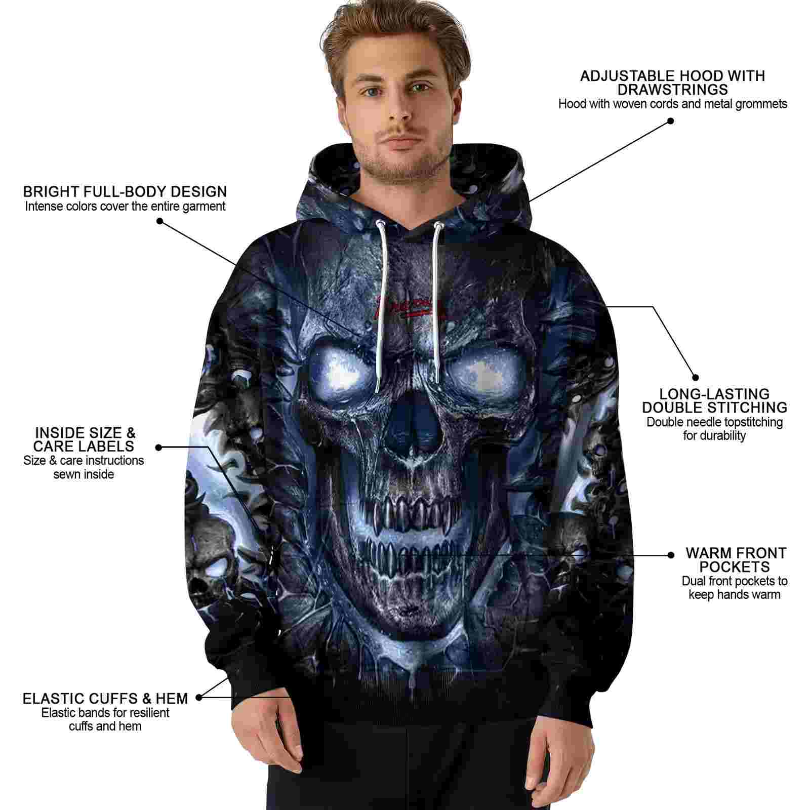 atlanta braves demonic skull navy black hoodie latest model