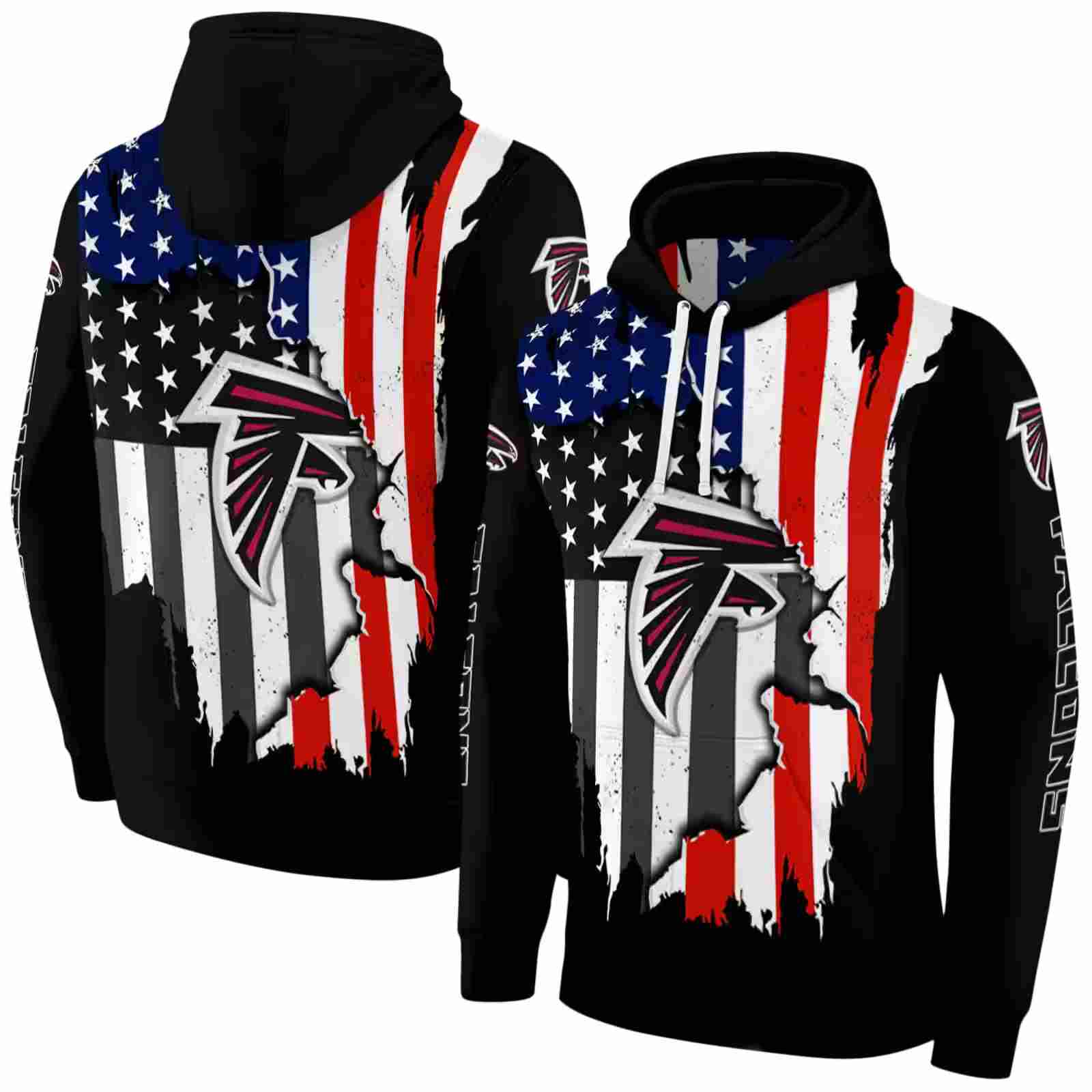 atlanta falcons american pride black hoodie fashion forward