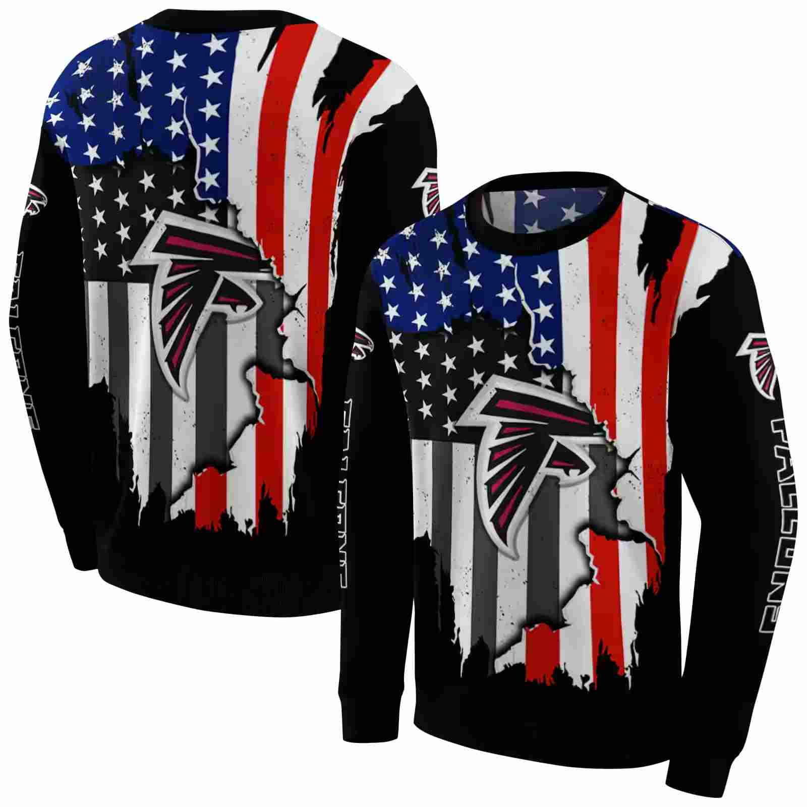 atlanta falcons american pride black hoodie premium grade