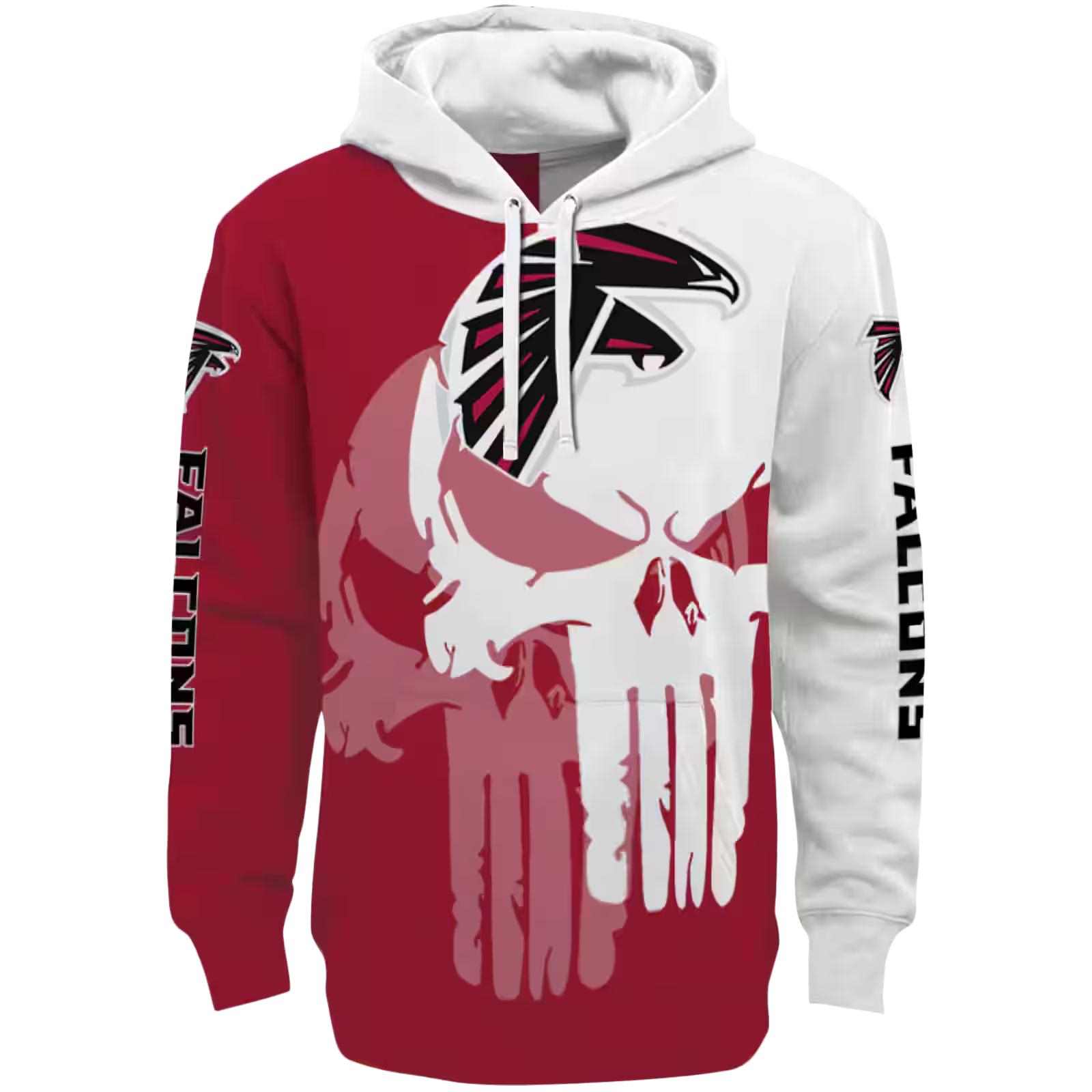 Atlanta Falcons Graphic Punisher Red White Hoodie