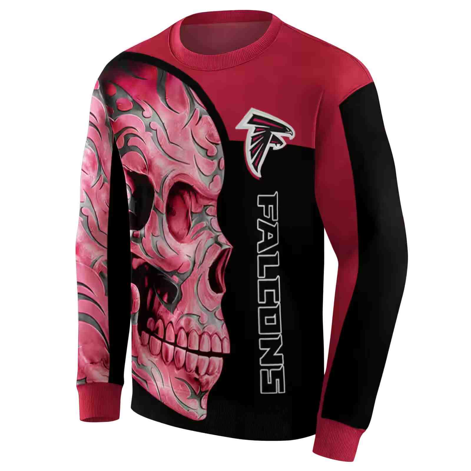 atlanta falcons skull motif red black hoodie new arrival