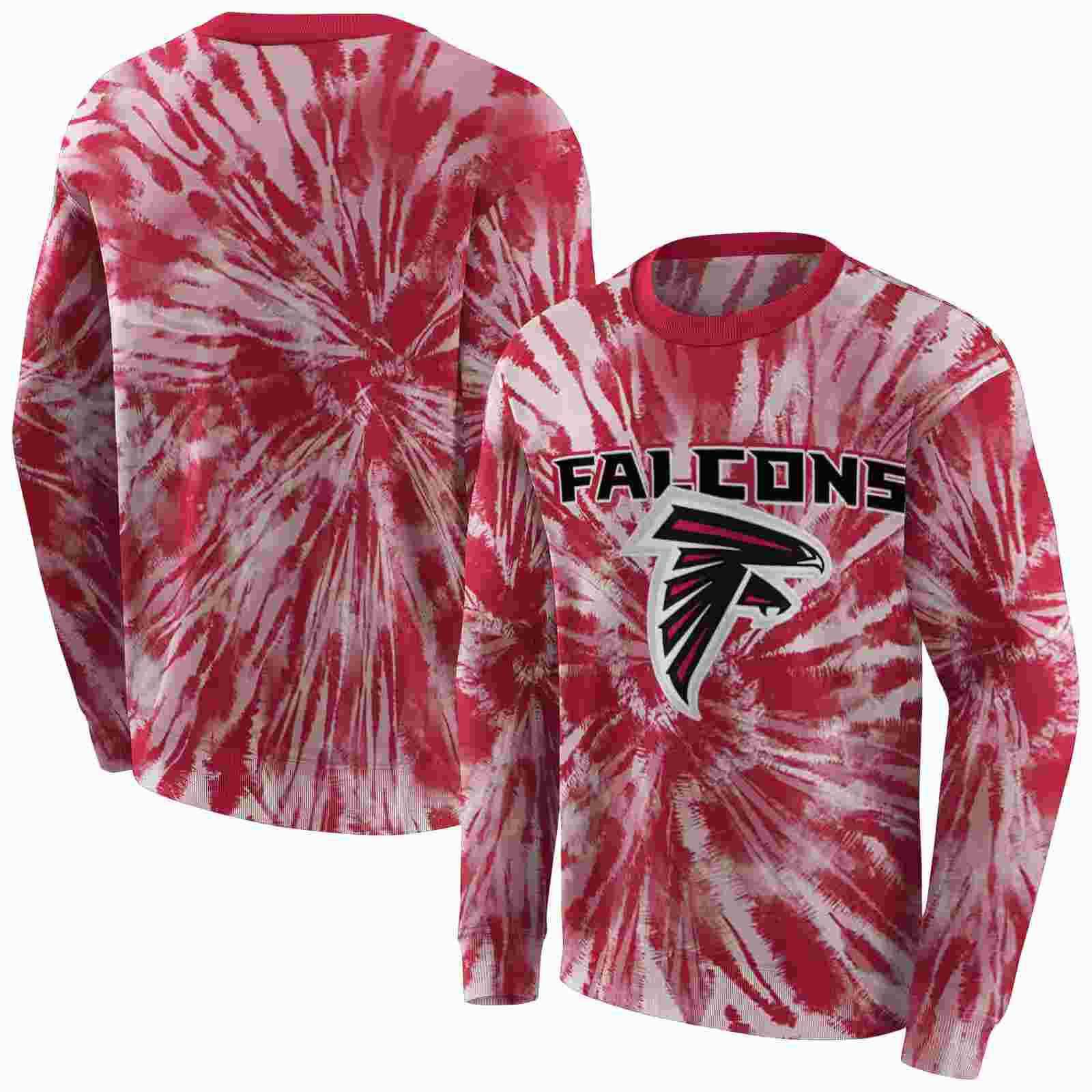 atlanta falcons tie dye pattern red hoodie premium grade