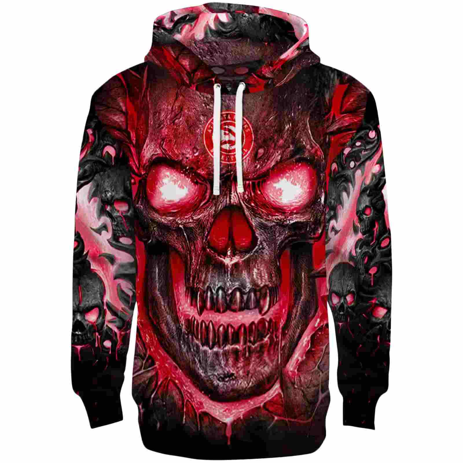 Atlanta Hawks Demonic Skull Red Black Hoodie