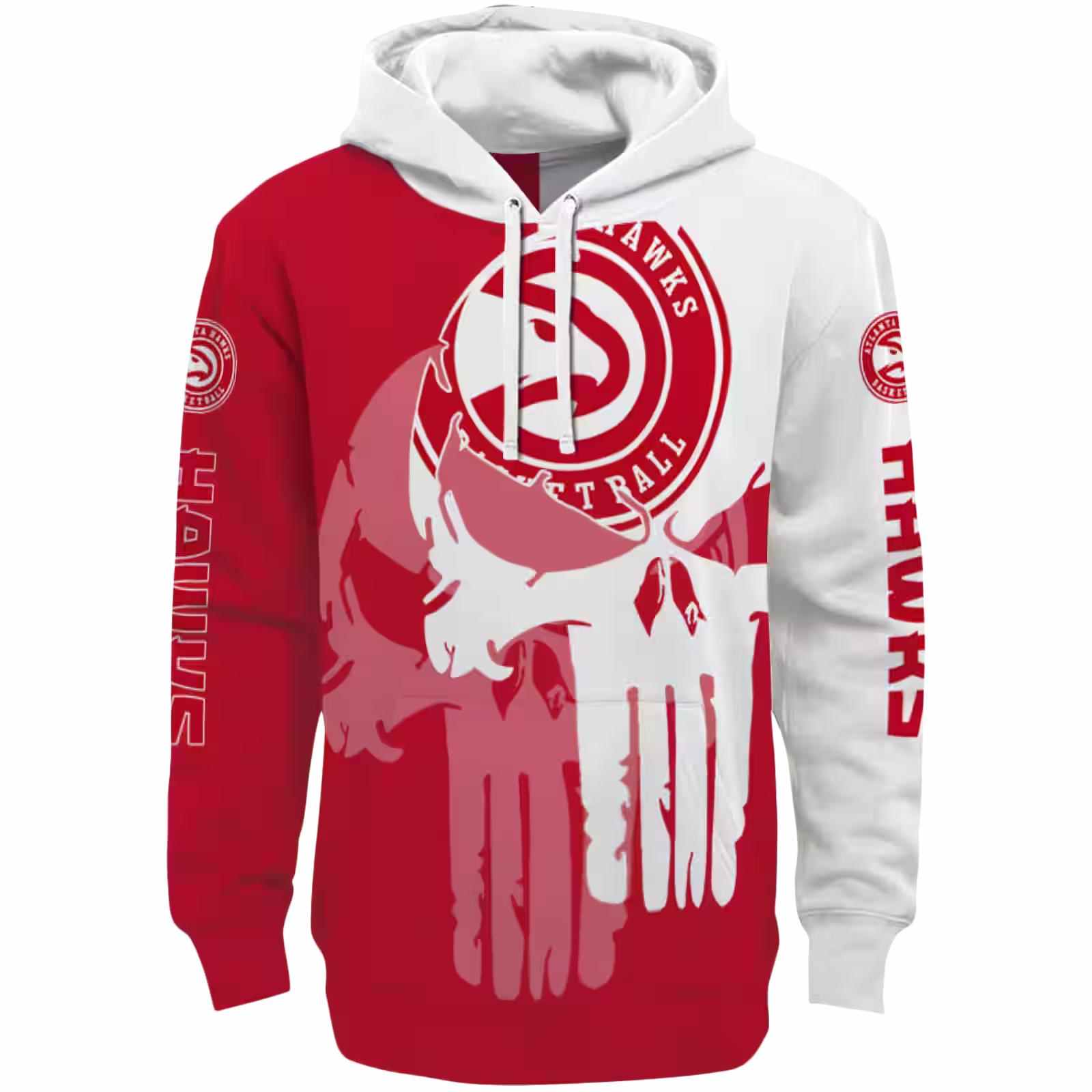 Atlanta Hawks Graphic Punisher Red White Hoodie