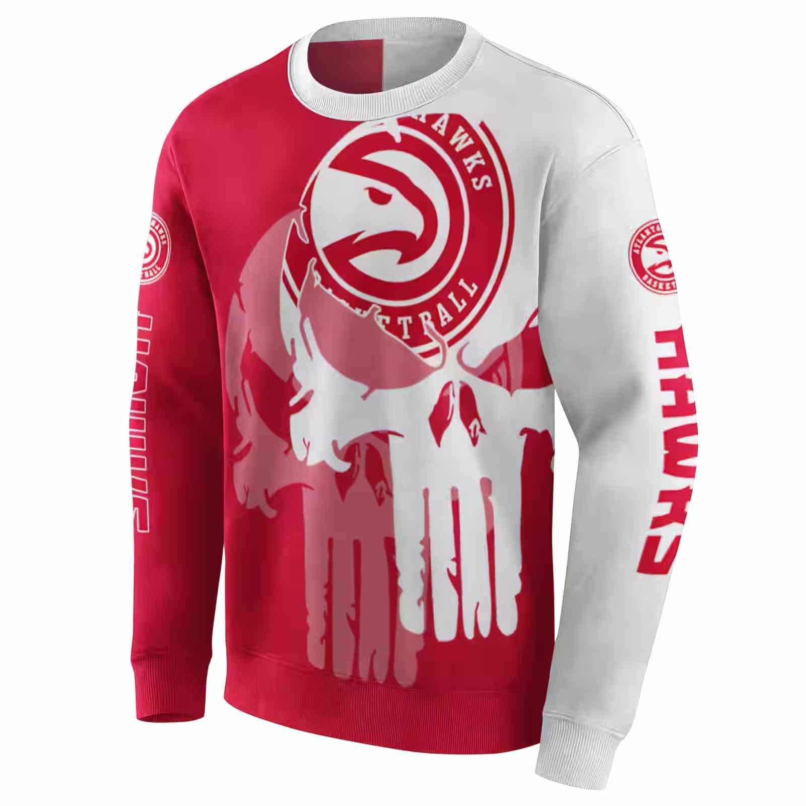 atlanta hawks graphic punisher red white hoodie new arrival