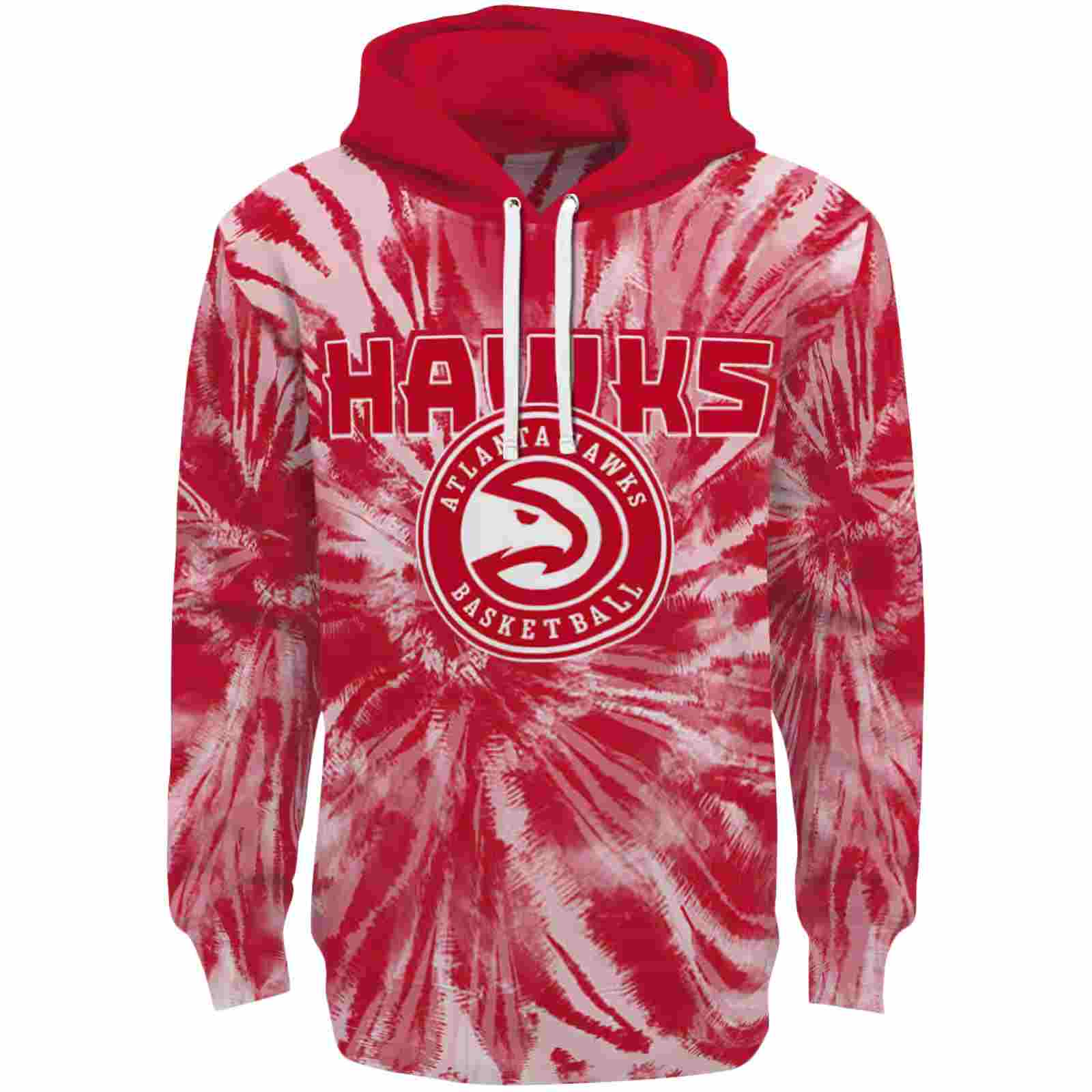 Atlanta Hawks Tie Dye Pattern Red Hoodie