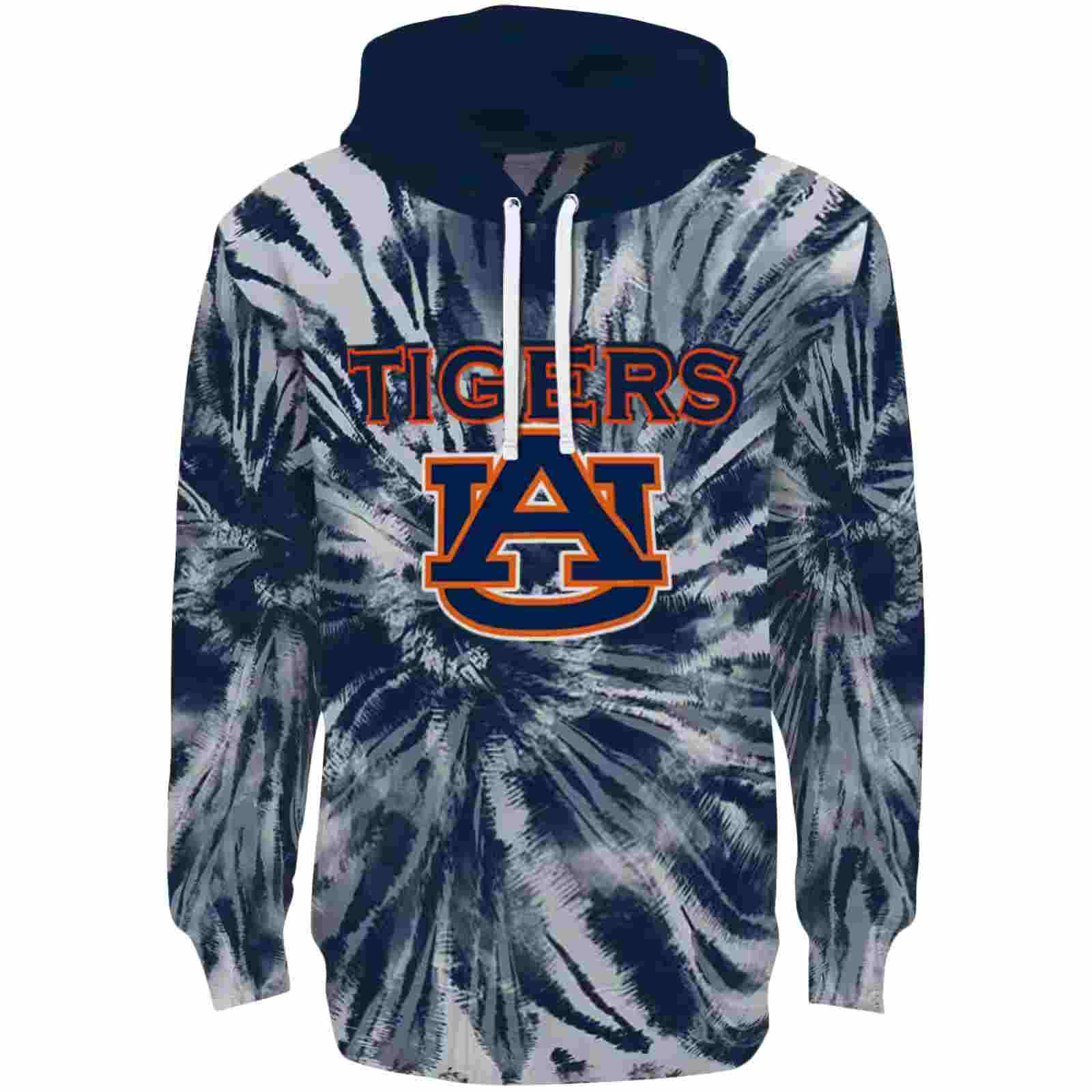Auburn Tigers Tie Dye Pattern Navy Blue Hoodie