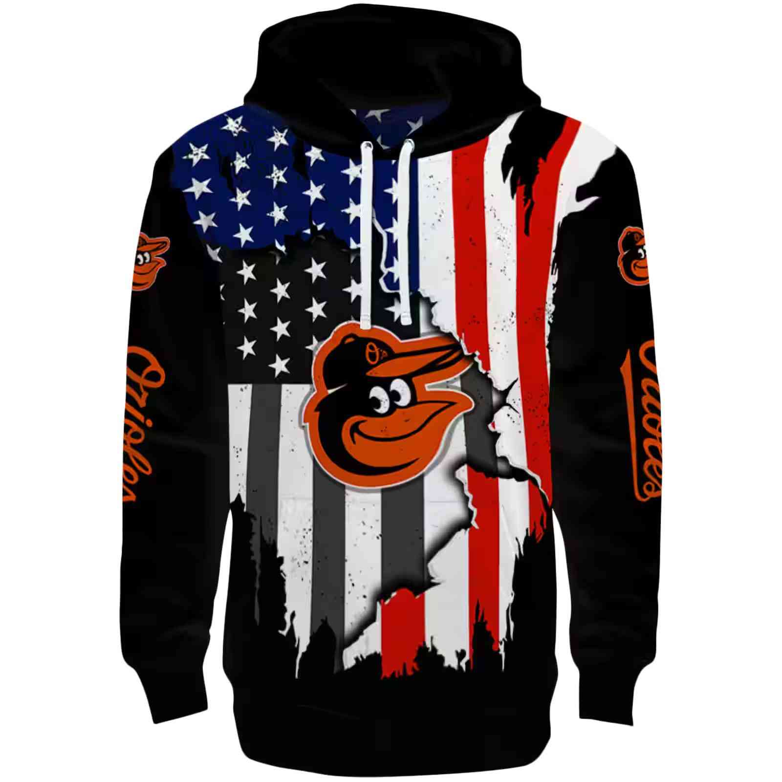 Baltimore Orioles American Pride Black Hoodie