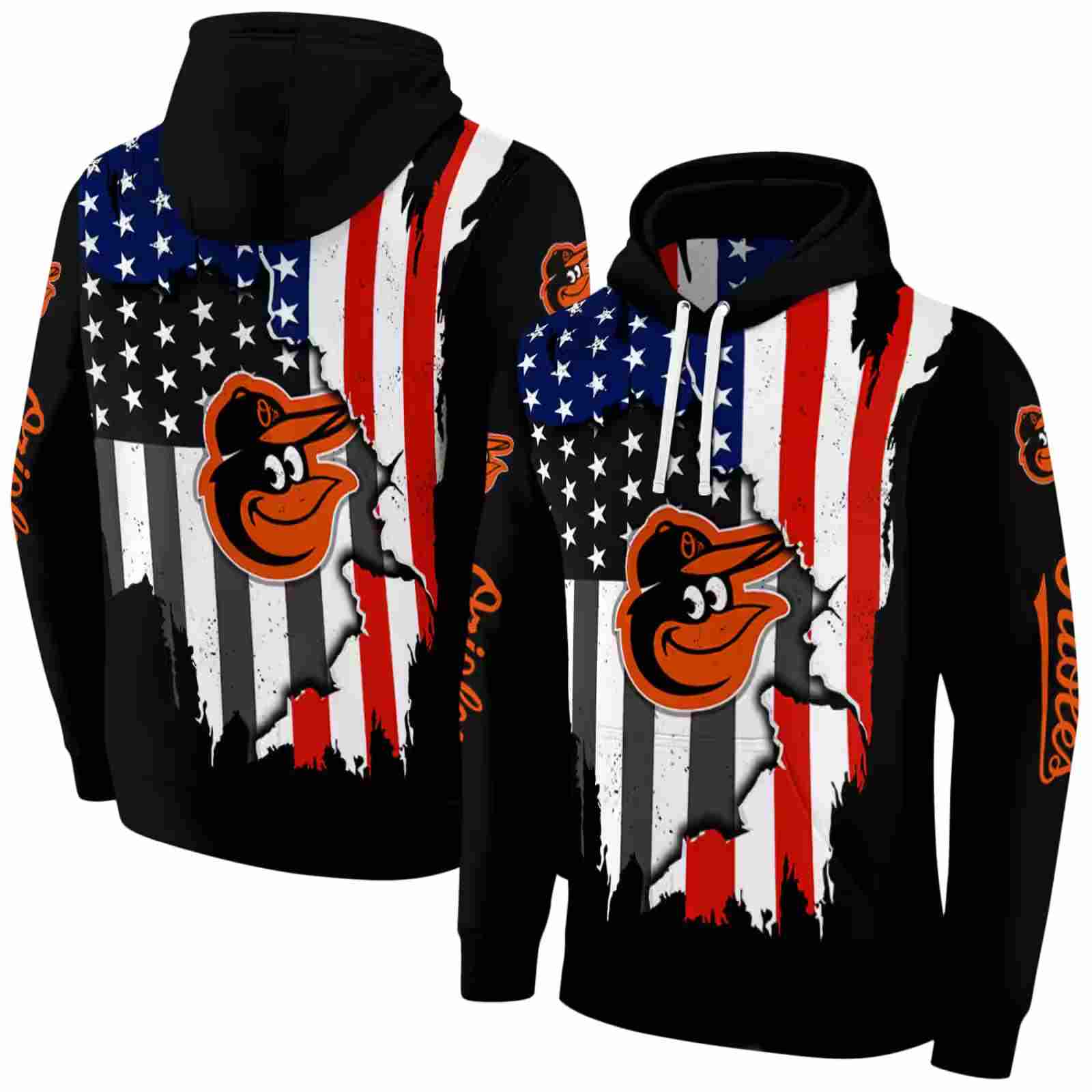 baltimore orioles american pride black hoodie fashion forward