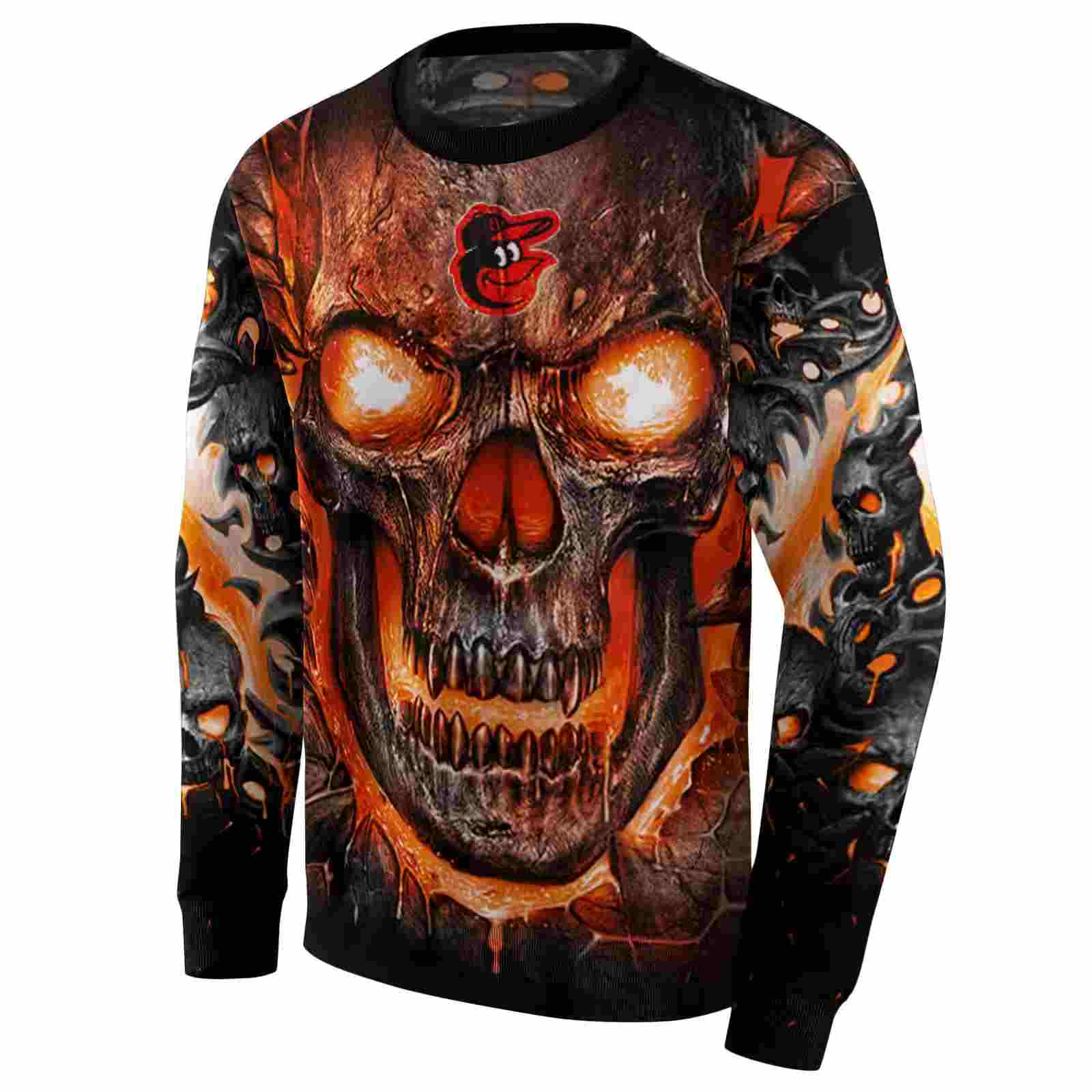 baltimore orioles demonic skull orange black hoodie new arrival