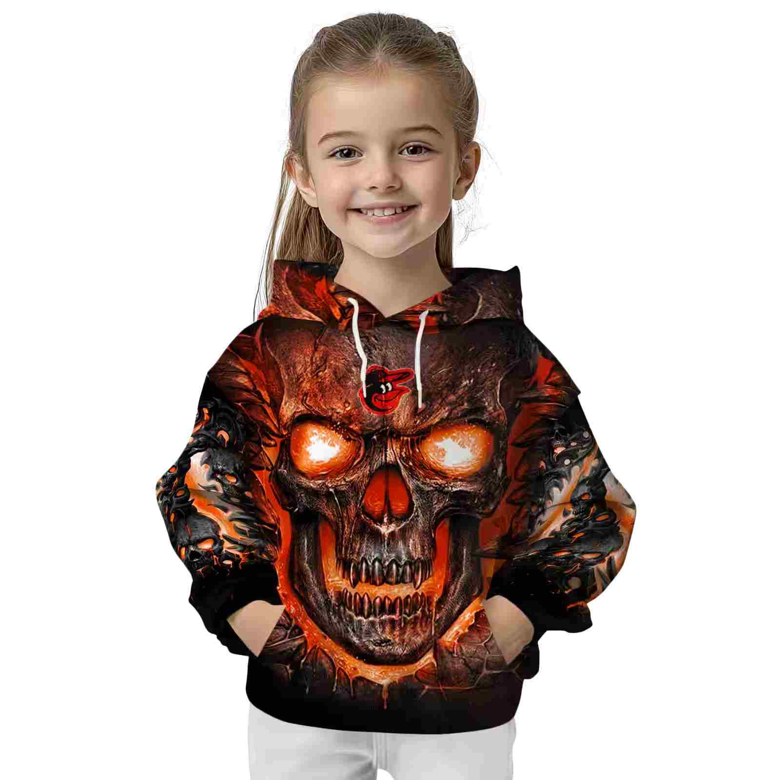 baltimore orioles demonic skull orange black hoodie top rated