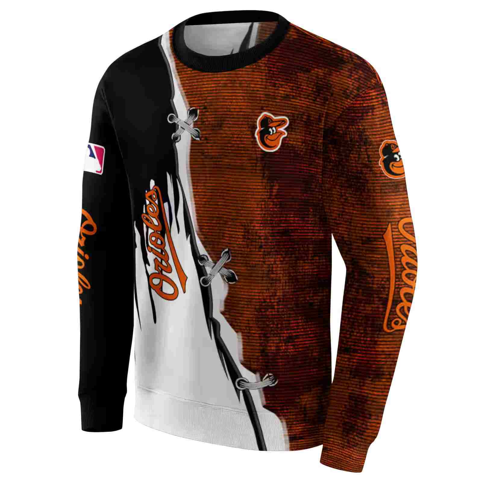 baltimore orioles ripped pattern orange black white hoodie new arrival