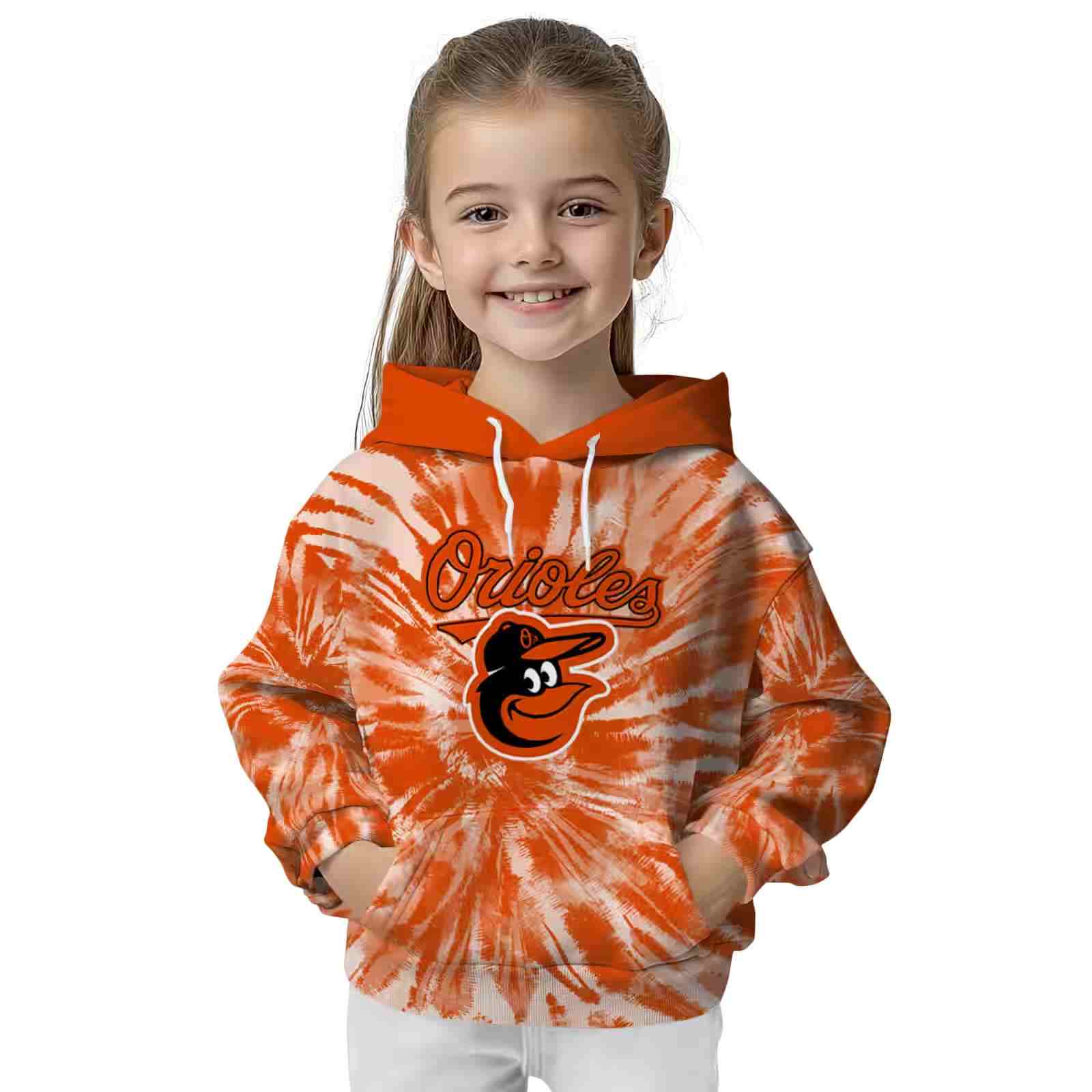 baltimore orioles tie dye pattern orange hoodie top rated