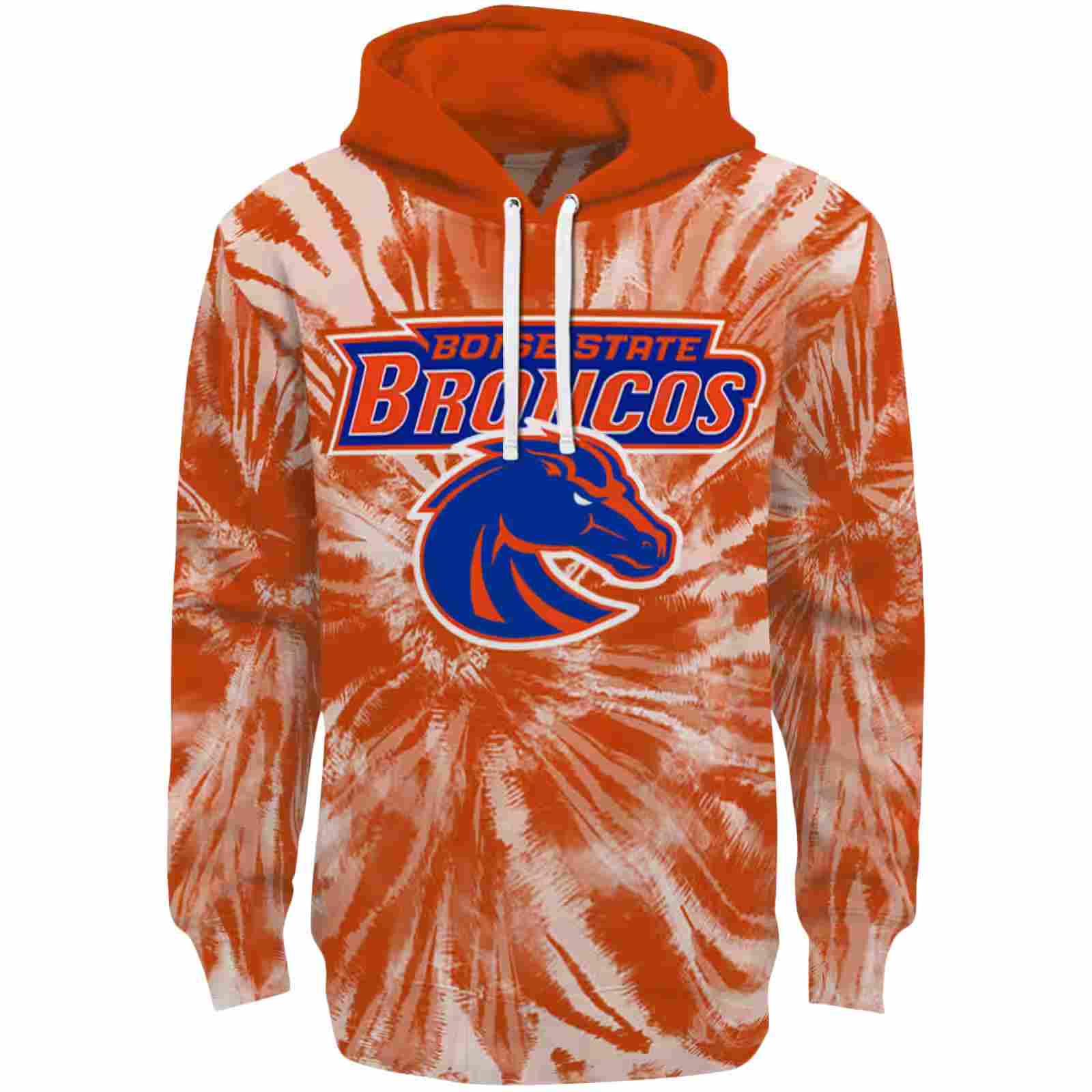 Boise State Broncos Tie Dye Pattern Orange Hoodie
