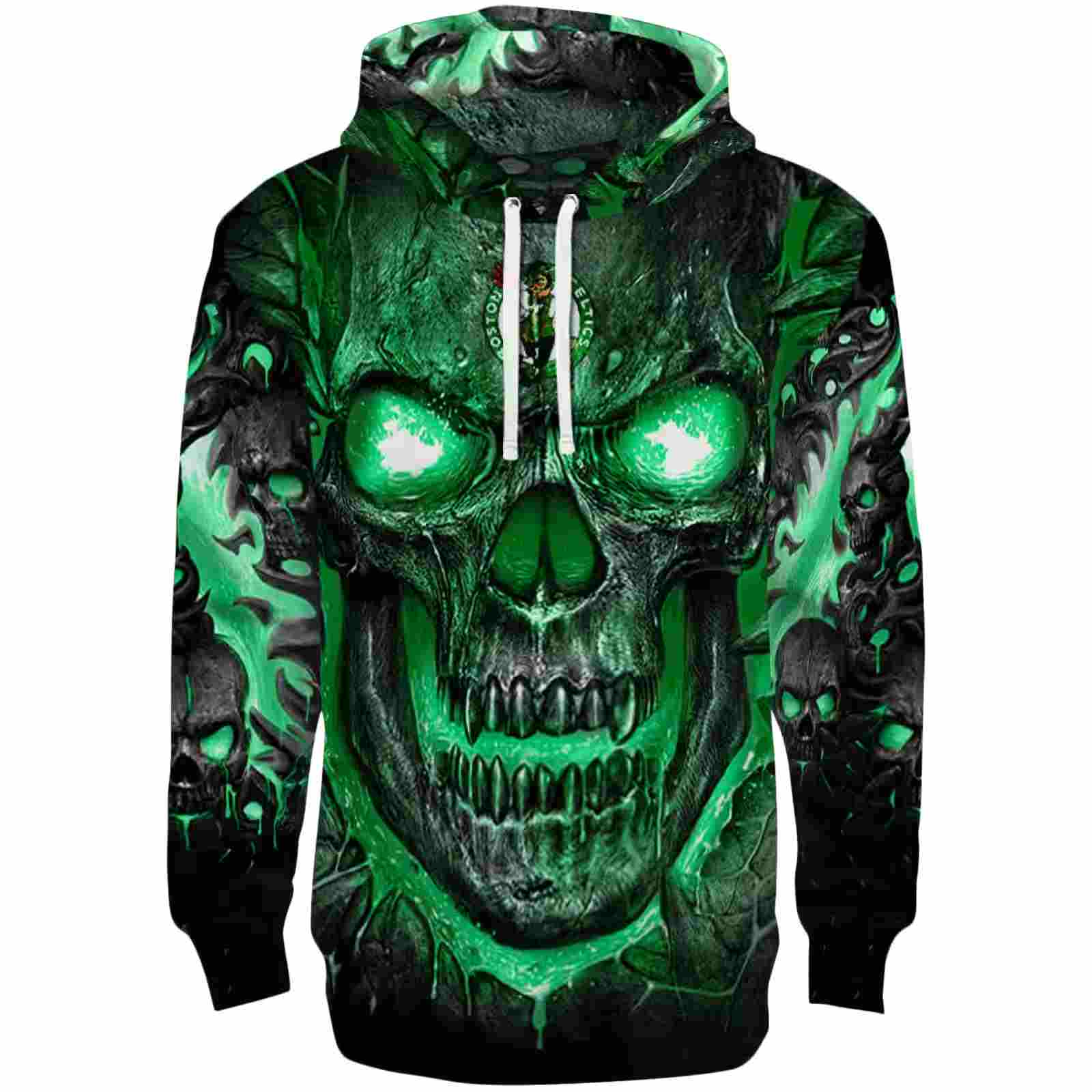 Boston Celtics Demonic Skull Green Black Hoodie