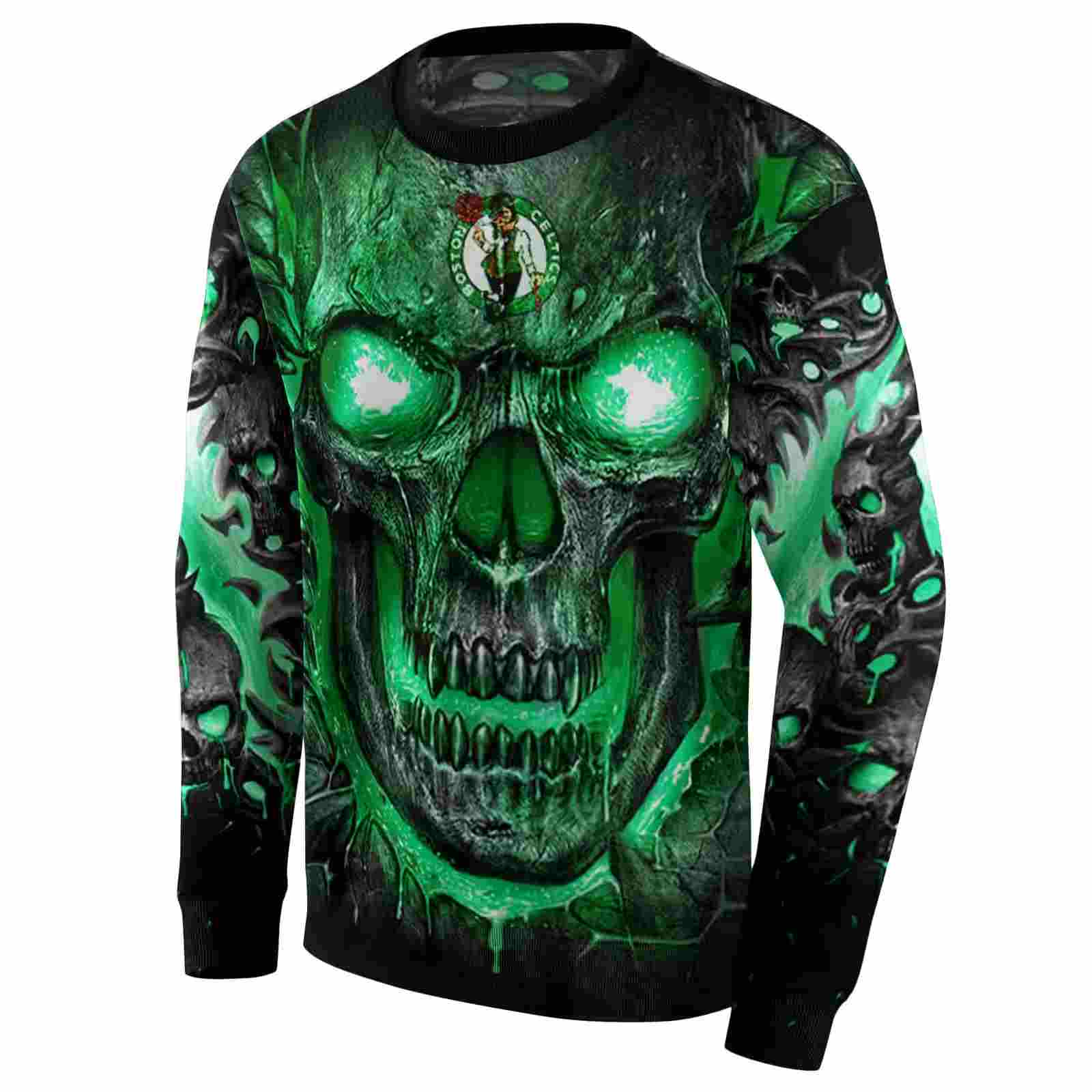 boston celtics demonic skull green black hoodie new arrival