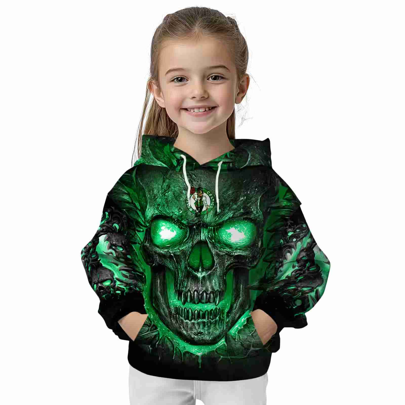 boston celtics demonic skull green black hoodie top rated