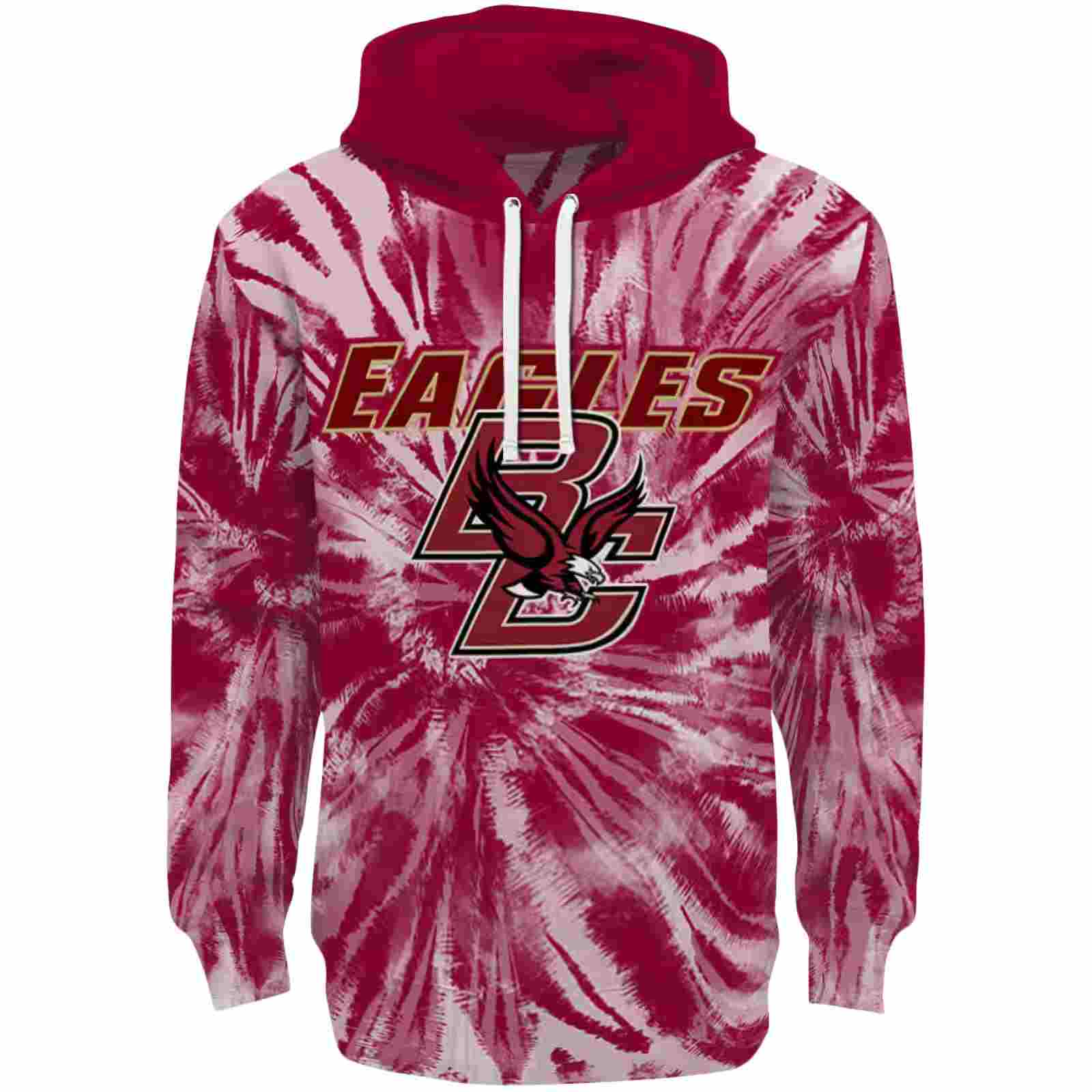 Boston College Eagles Tie Dye Pattern Maroon Hoodie