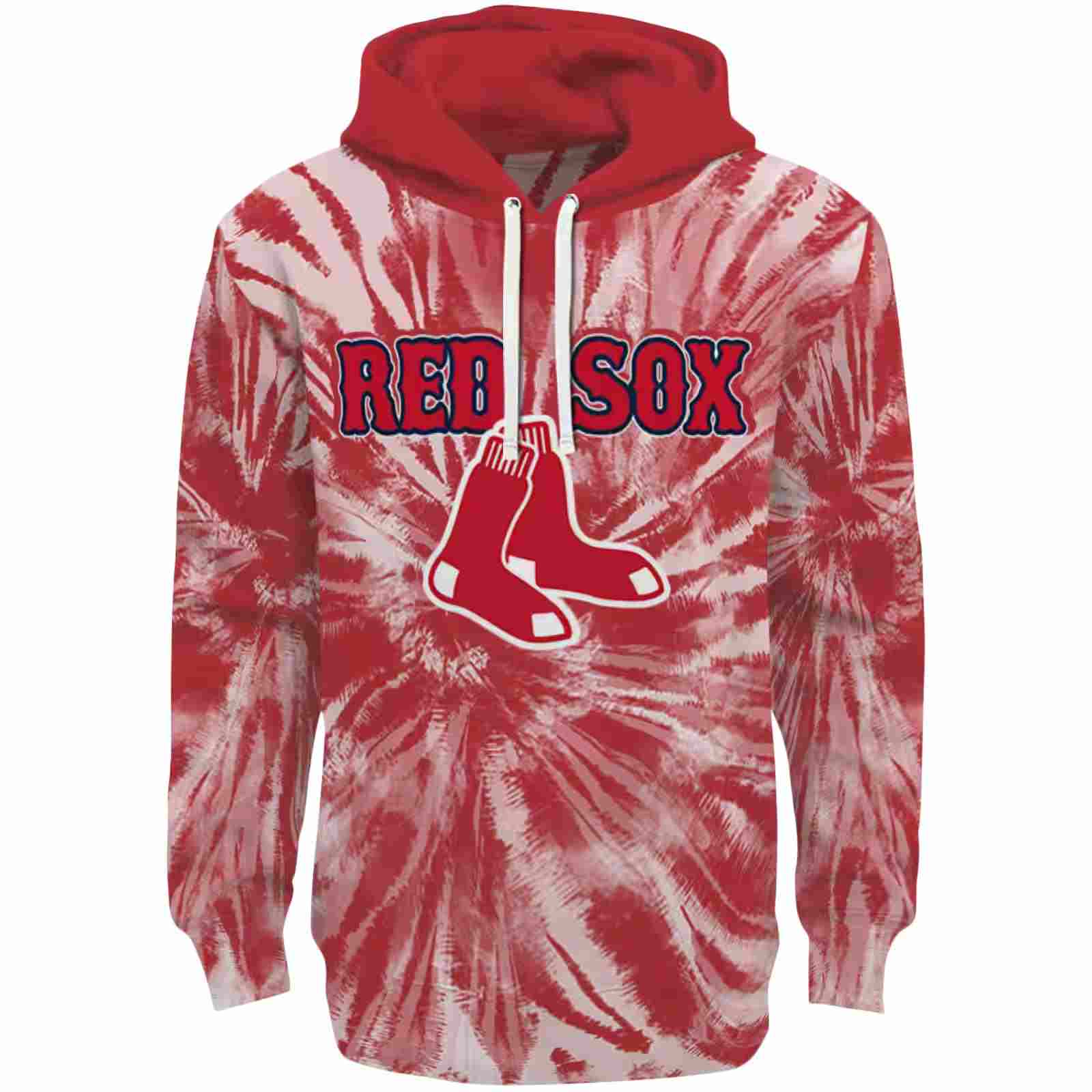 boston red sox tie dye pattern red hoodie best selling