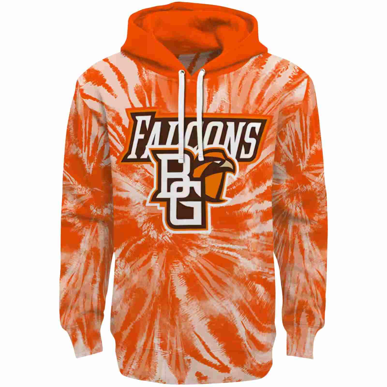 Bowling Green Falcons Tie Dye Pattern Orange Hoodie