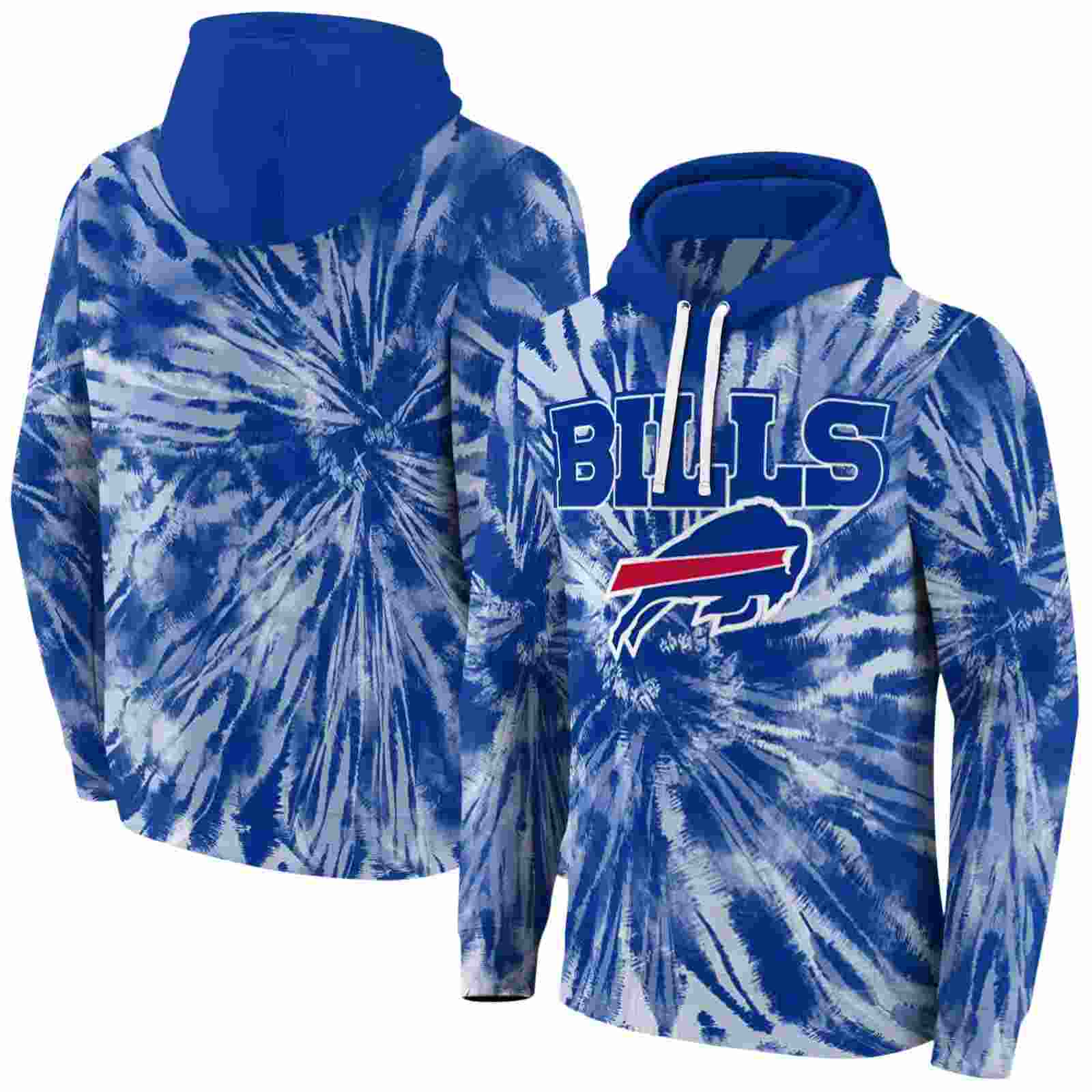 buffalo bills tie dye pattern blue hoodie fashion forward