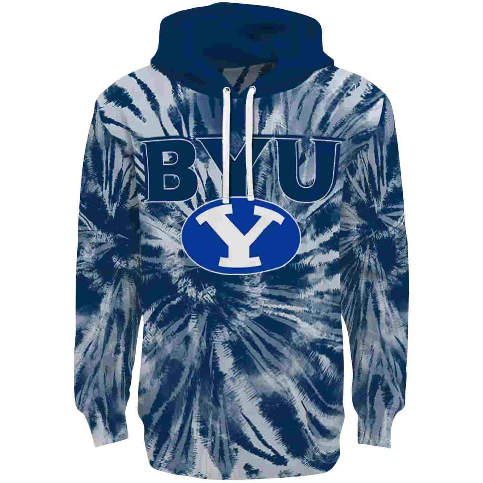 BYU Cougars Tie Dye Pattern Blue Hoodie