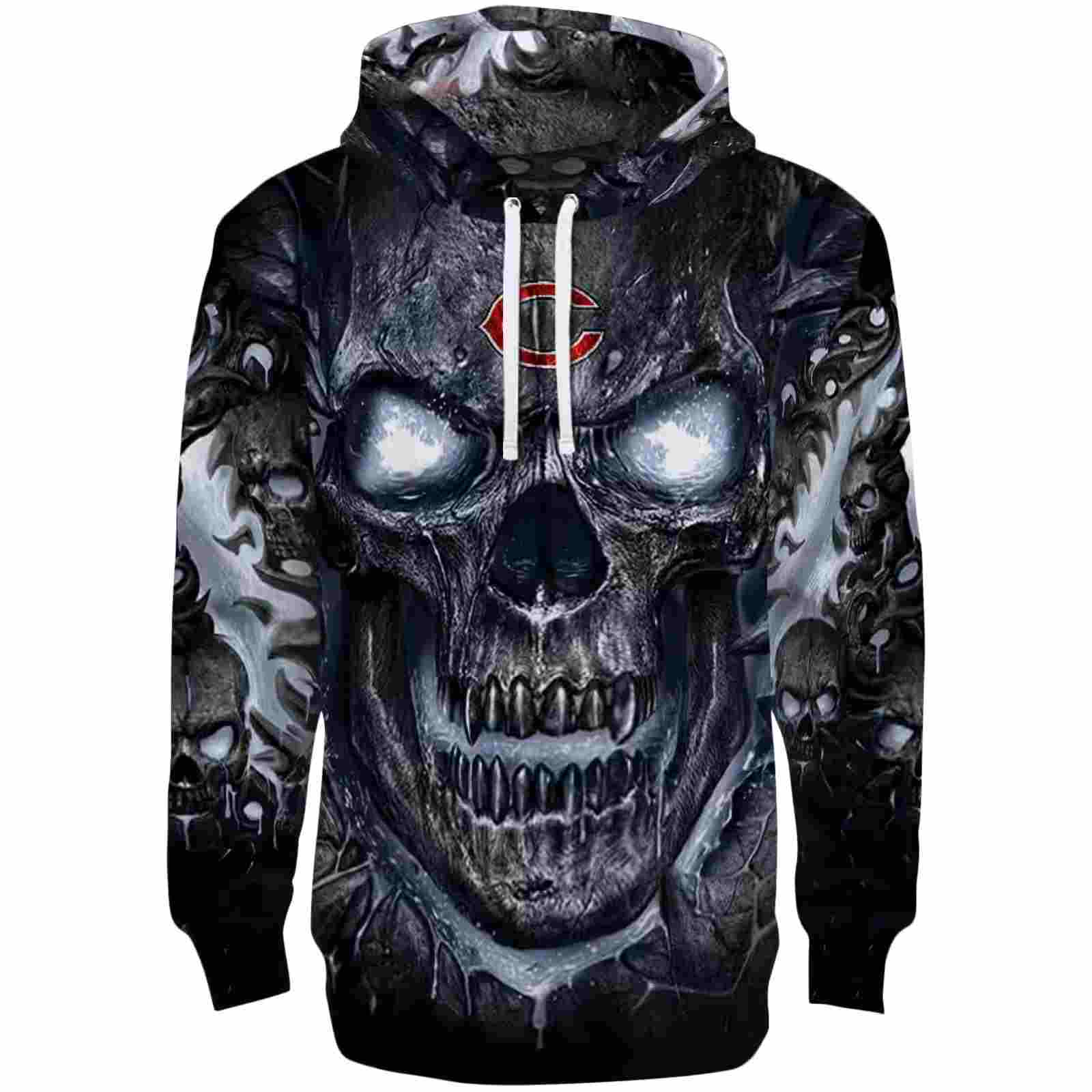 Chicago Bears Demonic Skull Blue Black Hoodie