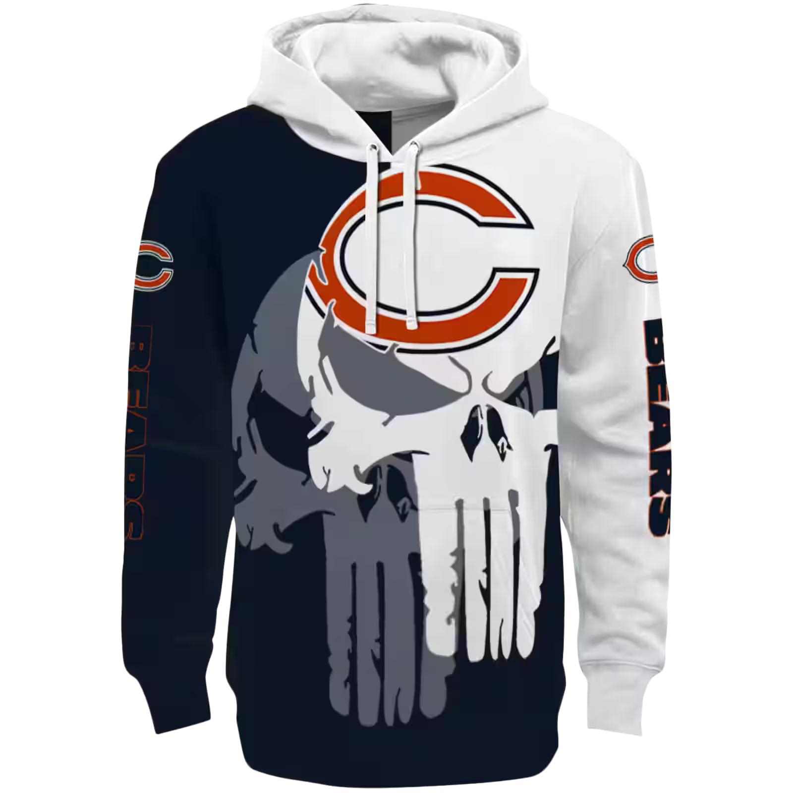 Chicago Bears Graphic Punisher Blue White Hoodie