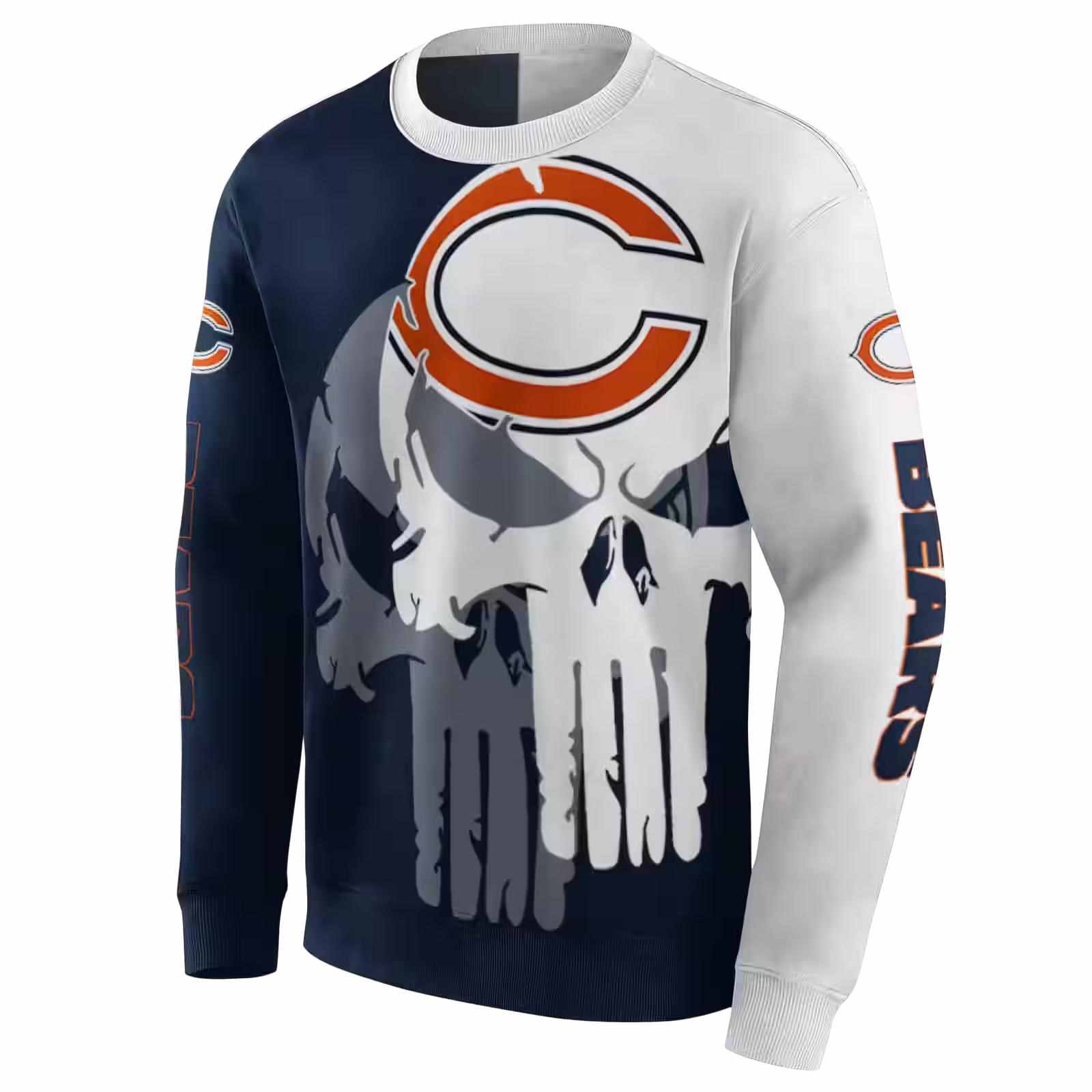 chicago bears graphic punisher blue white hoodie new arrival