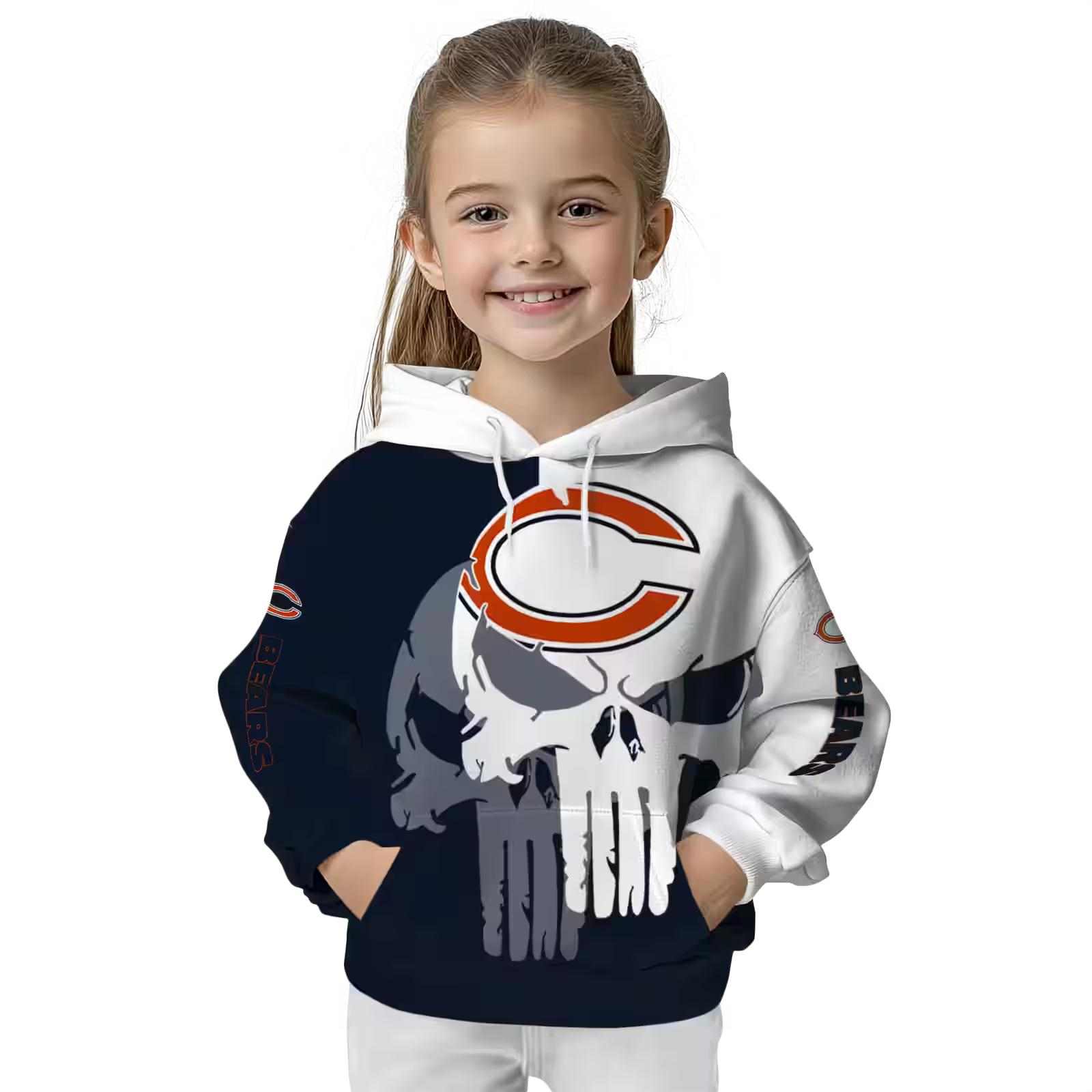 chicago bears graphic punisher blue white hoodie top rated