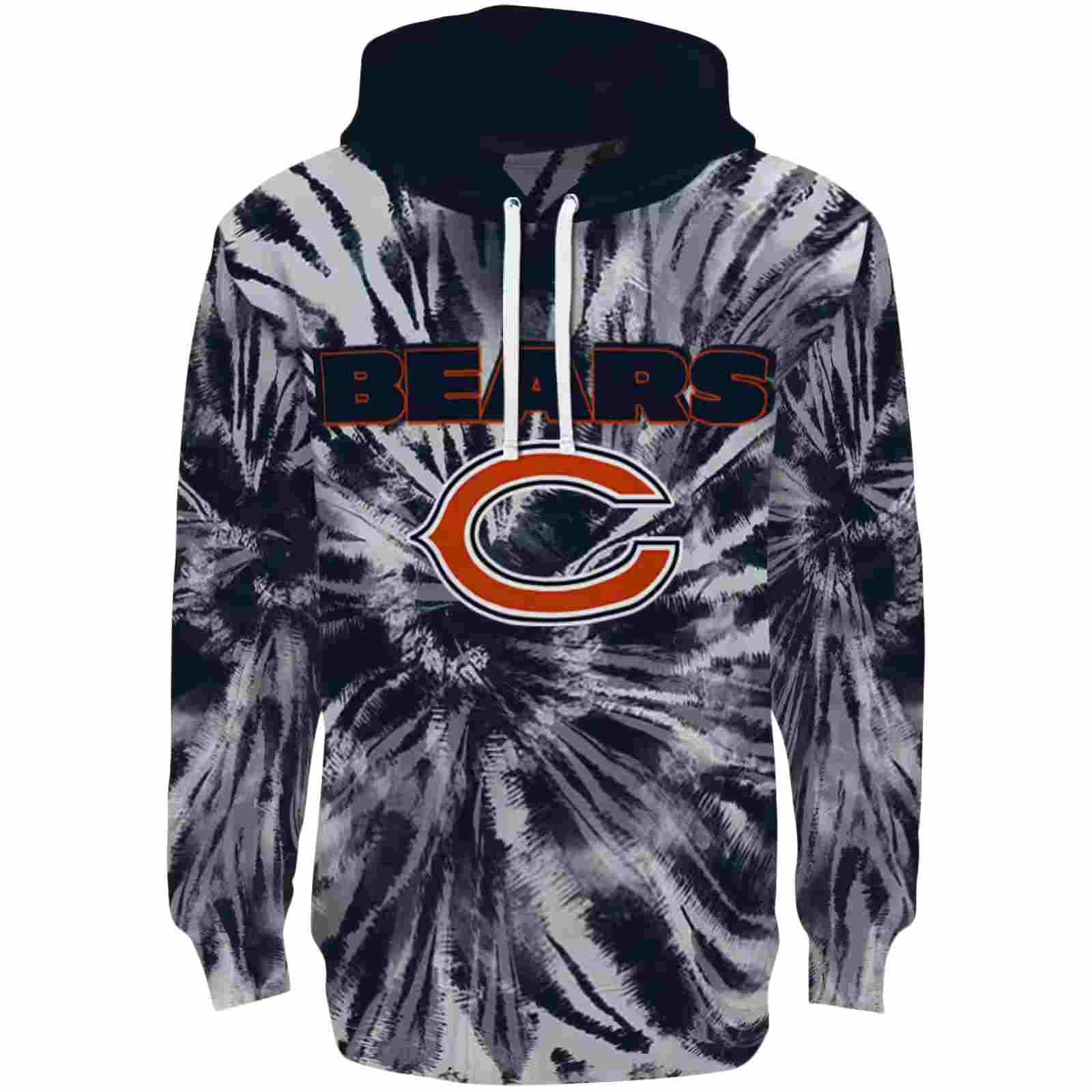 Chicago Bears Tie Dye Pattern Blue Hoodie