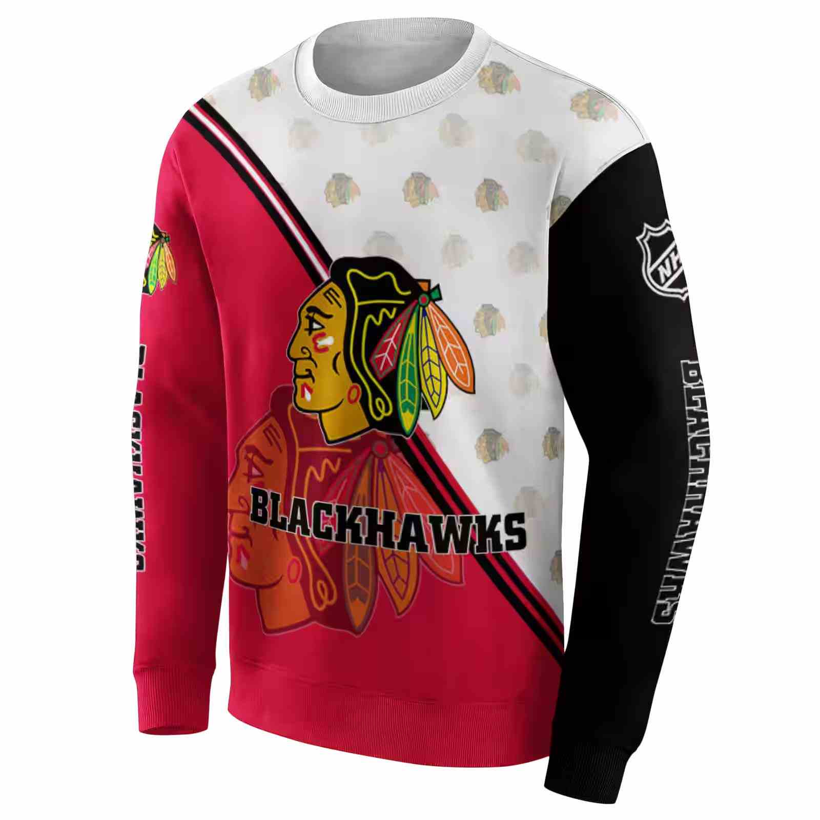 chicago blackhawks diagonal stripe red white hoodie new arrival