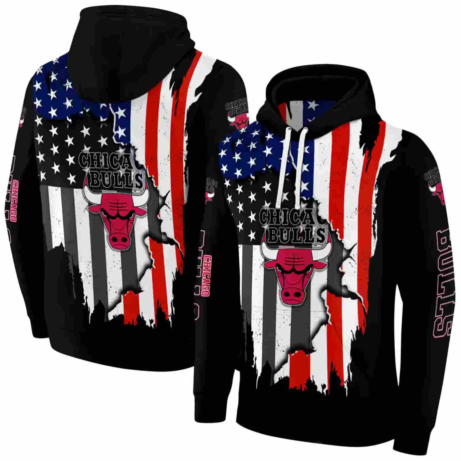 chicago bulls american pride black hoodie fashion forward