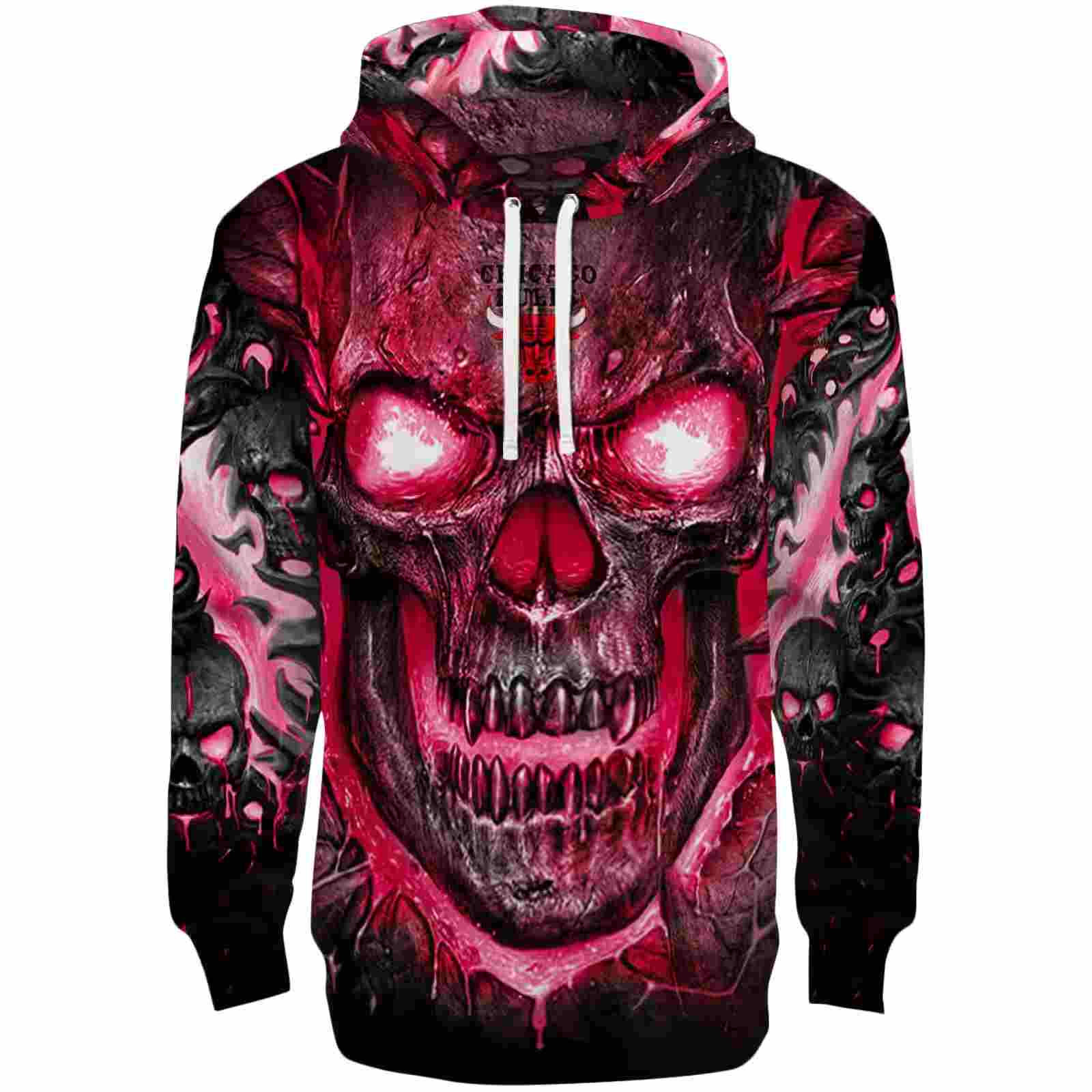 Chicago Bulls Demonic Skull Red Black Hoodie