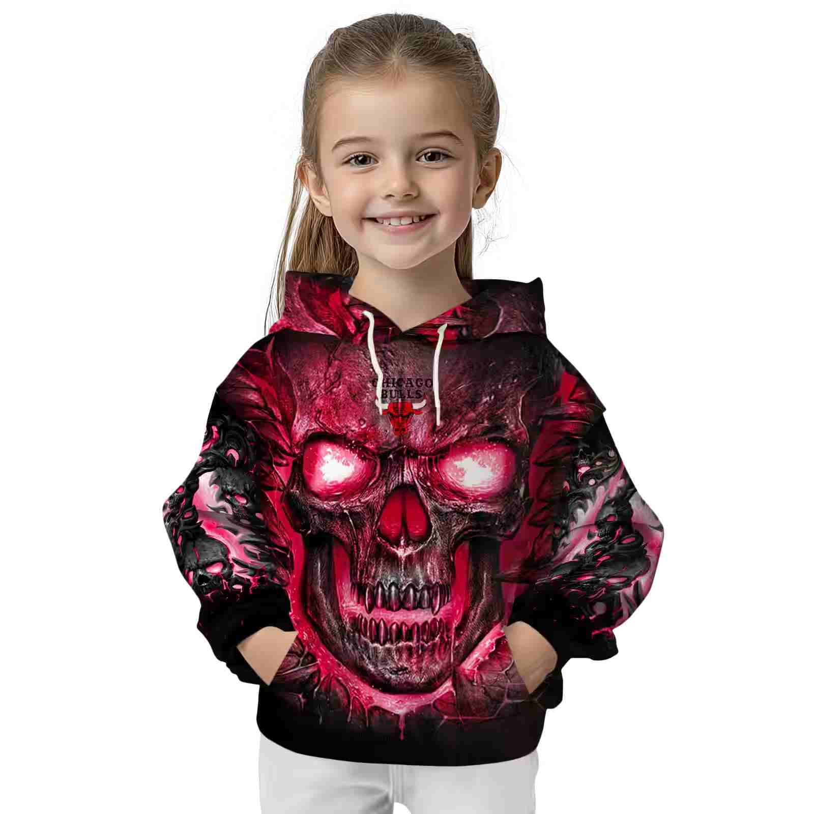 chicago bulls demonic skull red black hoodie top rated