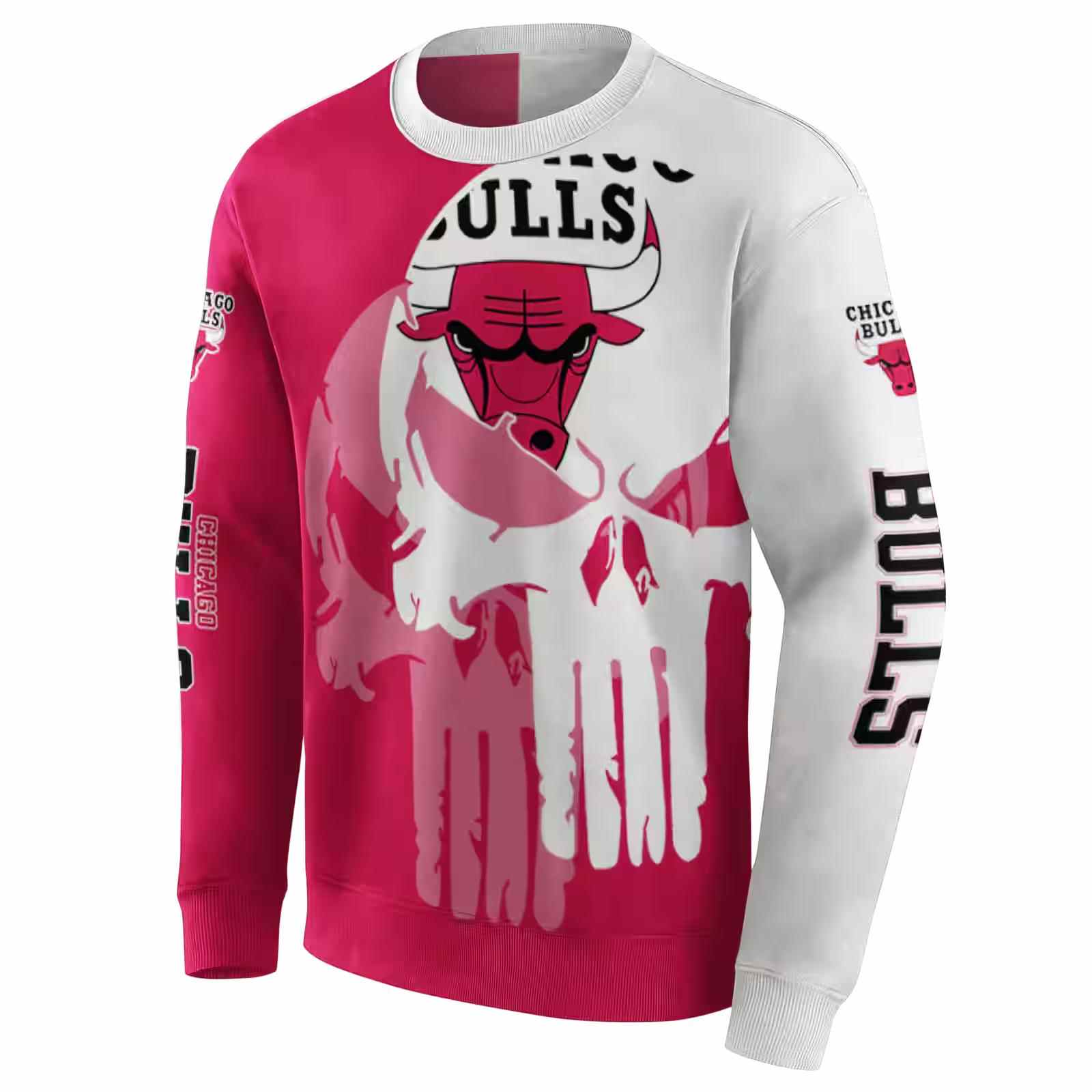 chicago bulls graphic punisher red white hoodie new arrival