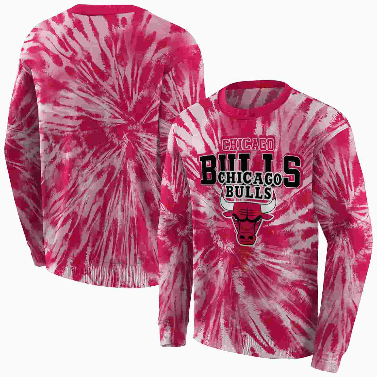 chicago bulls tie dye pattern red hoodie premium grade