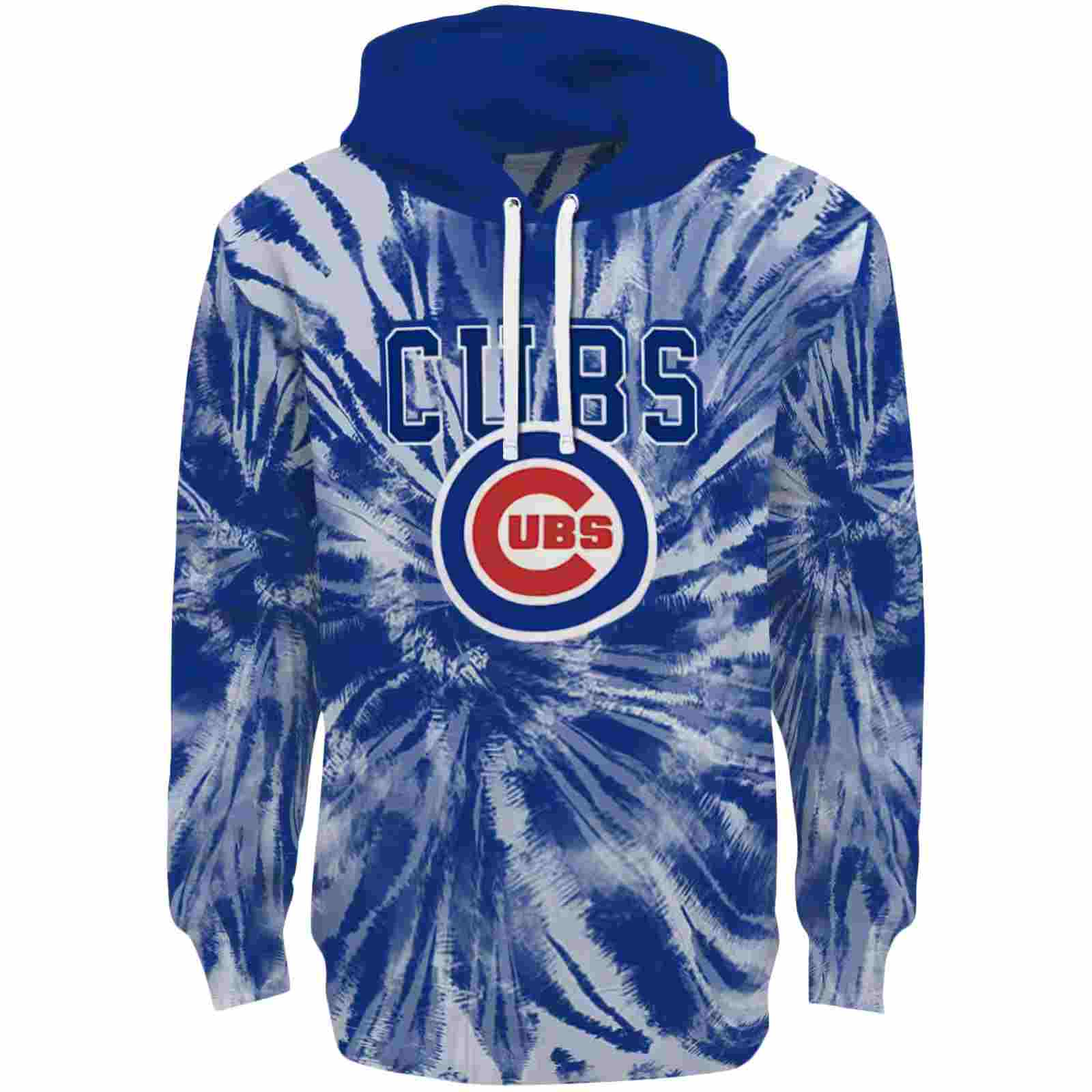 Chicago Cubs Tie Dye Pattern Blue Hoodie