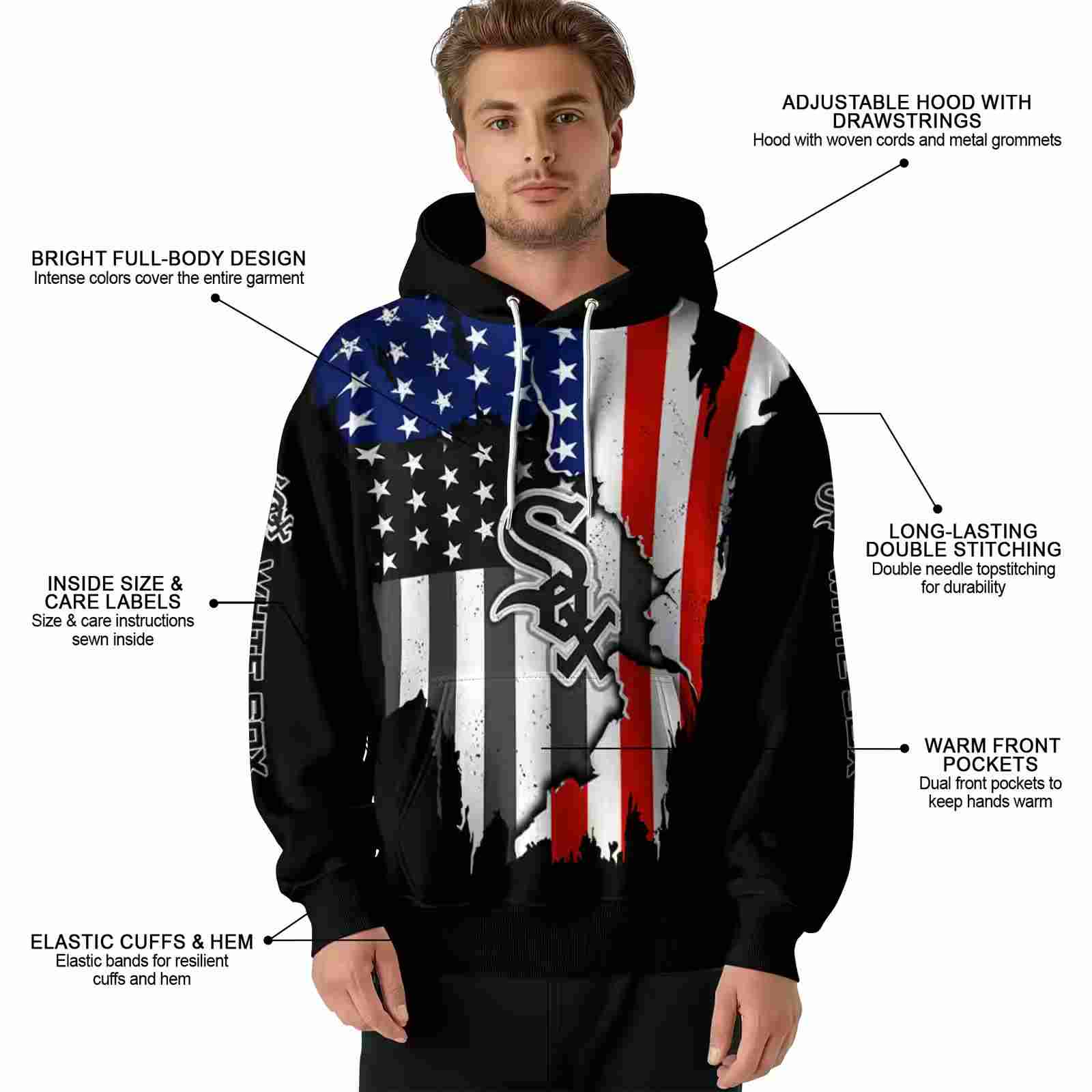 chicago white sox american pride black hoodie latest model